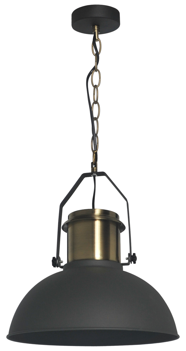 Candeeiro de teto suspenso INSPIRE TED PRETO OURO ENVELHECIDO