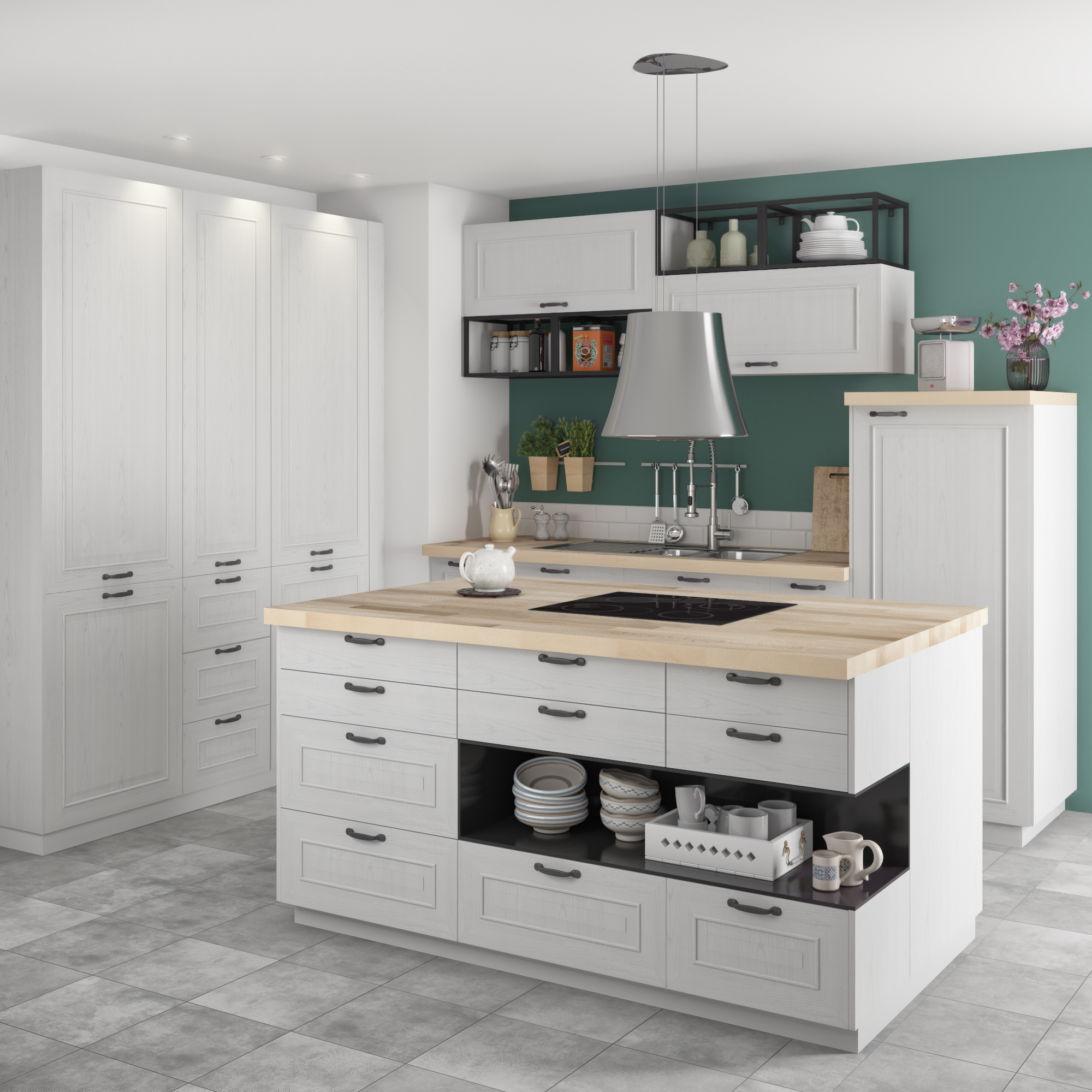 Fianco per mobile cucina DELINIA ID Mosca rovere grigio chiaro L 60 x H 76.8 cm - 2