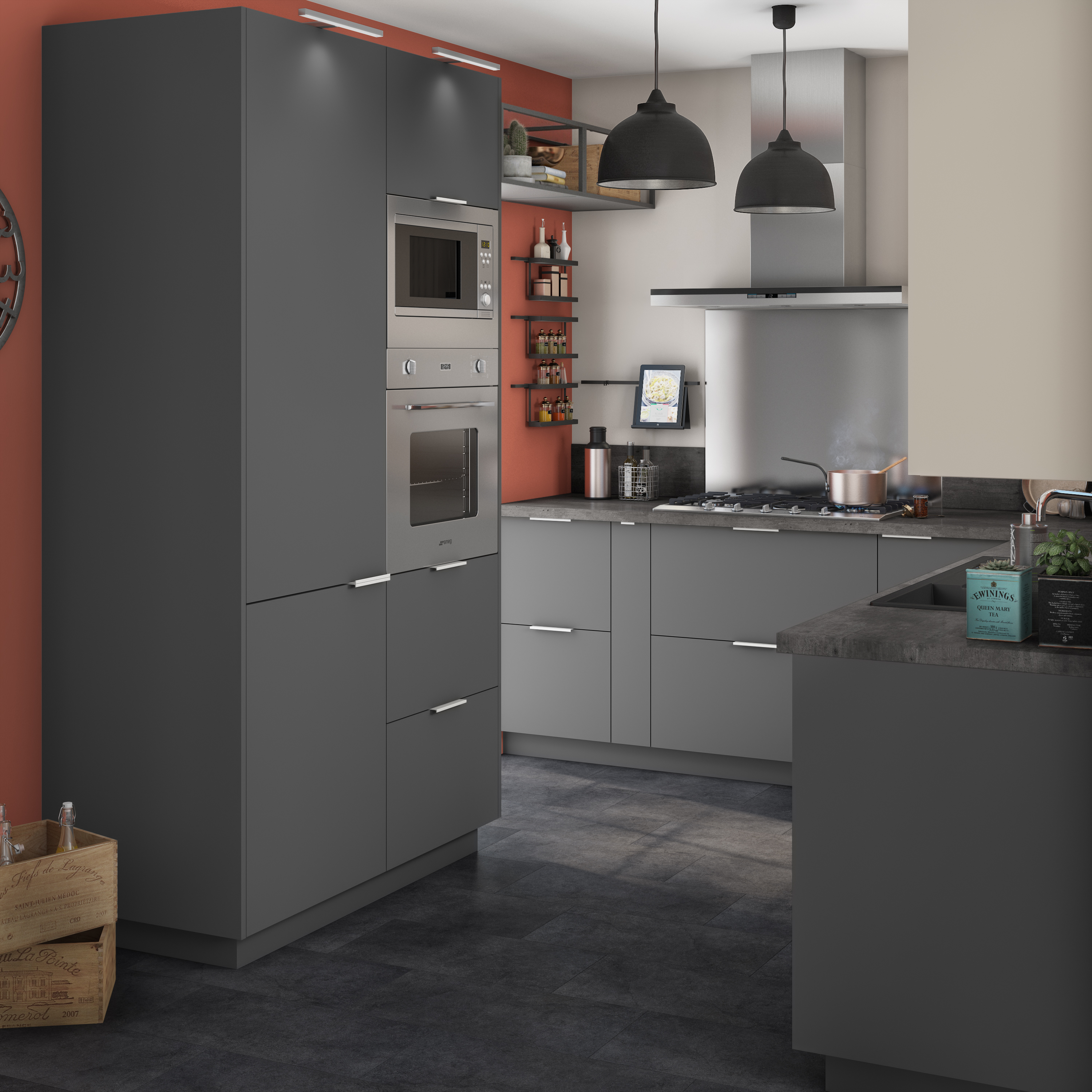 Frente gaveta de cozinha Delinia Sofia 60X39 cm cinza - 13