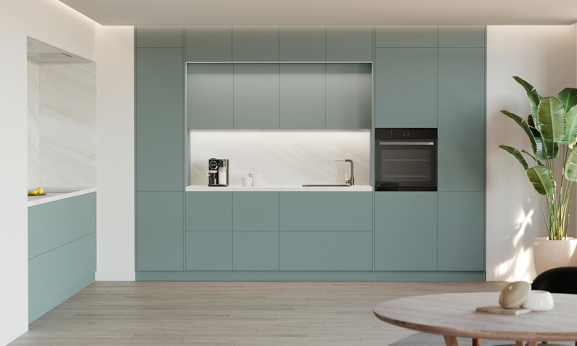 Puerta para mueble de cocina atenas aguamarina mate h 102.4 x l 60 cm