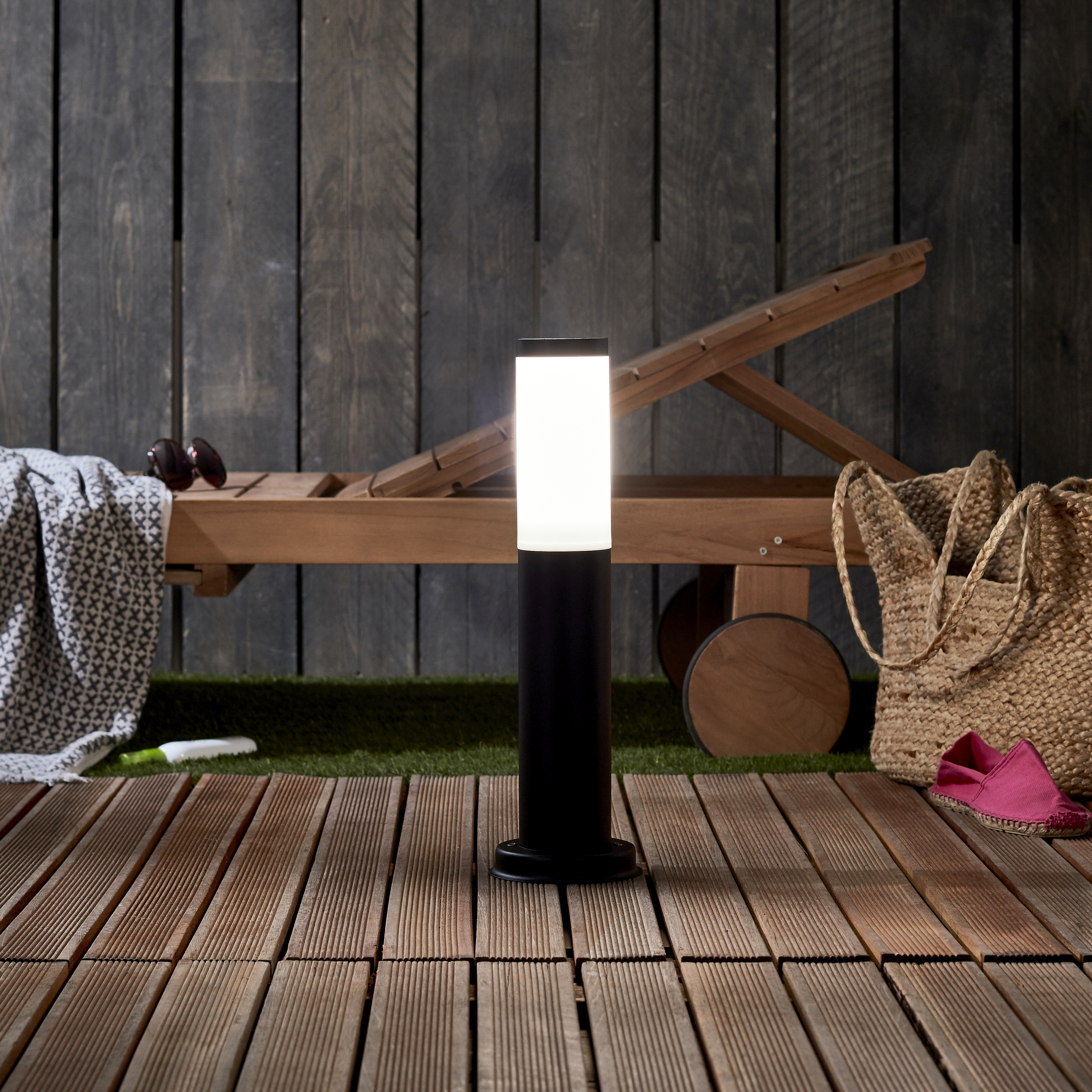 Lampa ogrodowa zewnętrzna słupek Travis E27 czarna 45 cm IP44 - 4