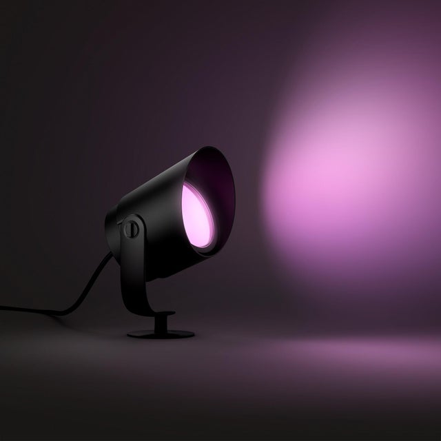 Aplique de pared LED exterior inalámbrico Balze PHILIPS HUE gris de aluminio color luz cambiante CCT 2700-6500K intensidad regulable IP44 1200 lm