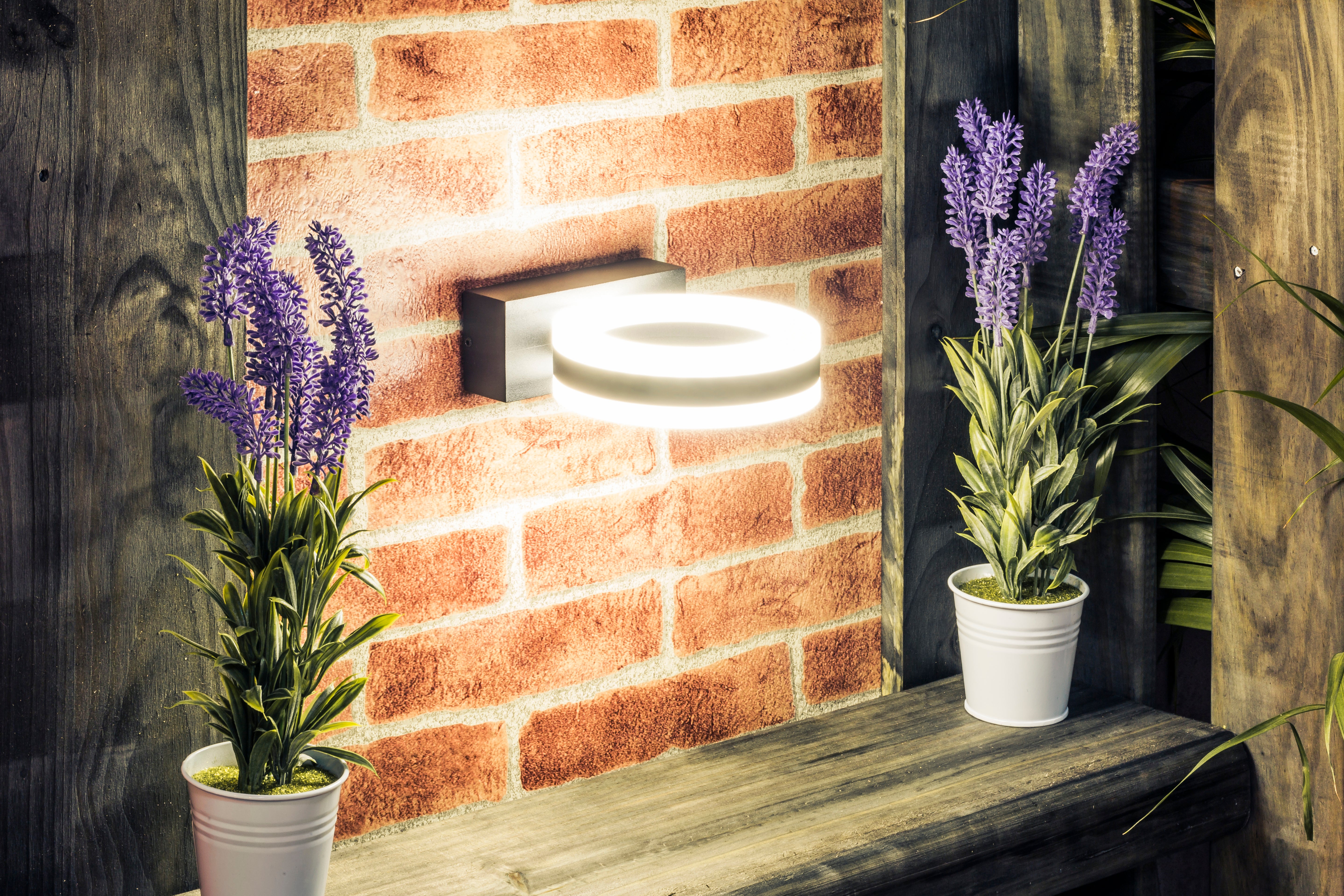 Applique LED da esterno Saturn nero IP54, luce bianco naturale 730 lumen, INSPIRE - 4