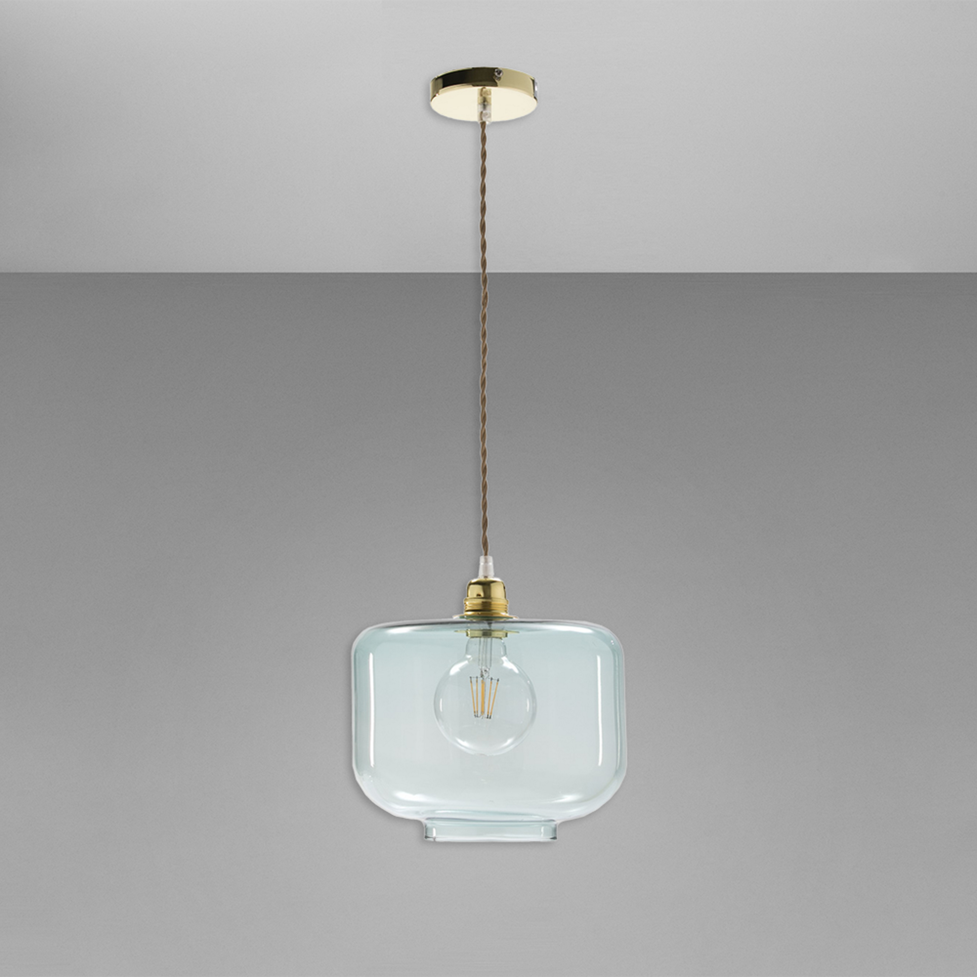 Lámpara de techo wali 1 luz e27 agua marina