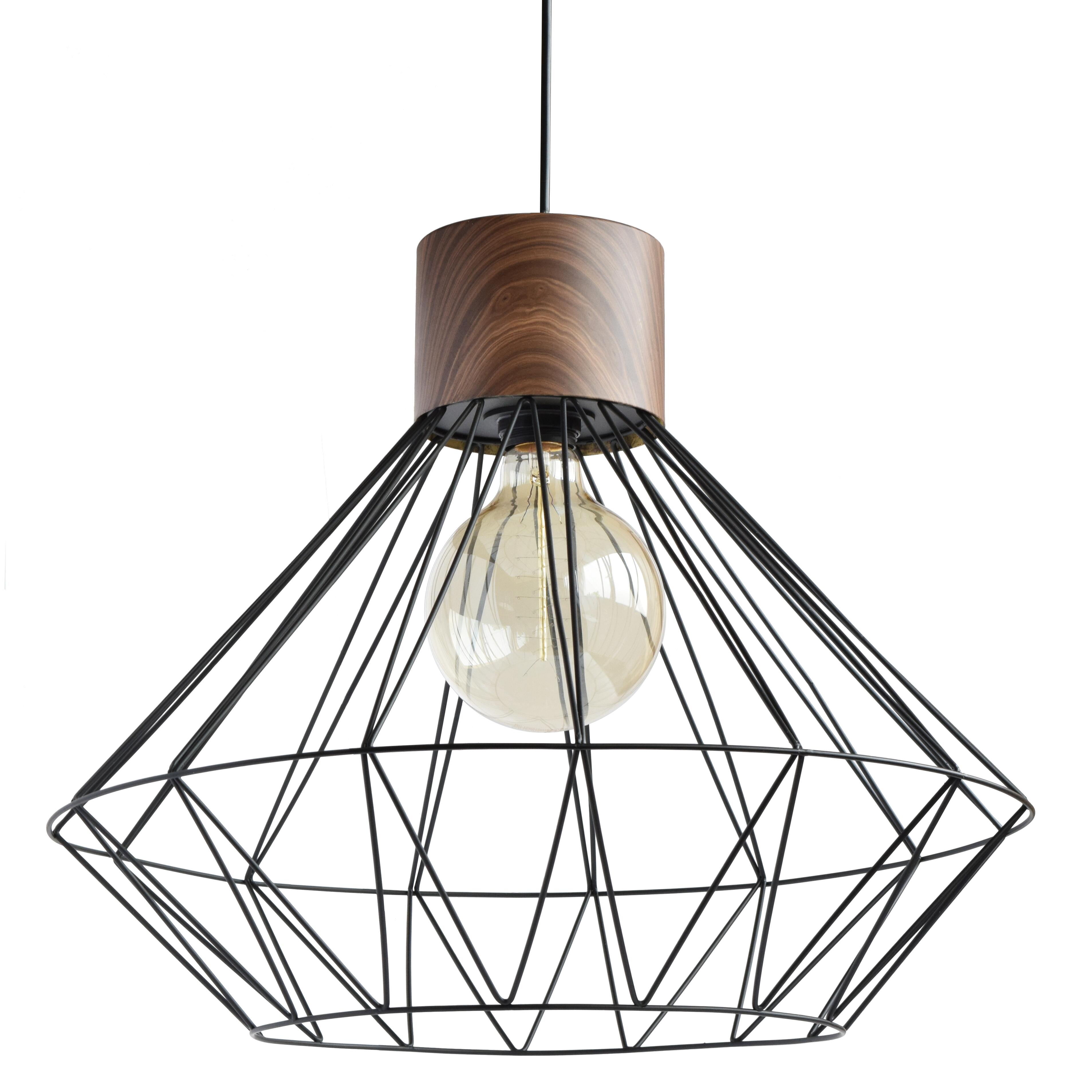 Lámpara de techo sequoia 1 luces e27 40 cm negra