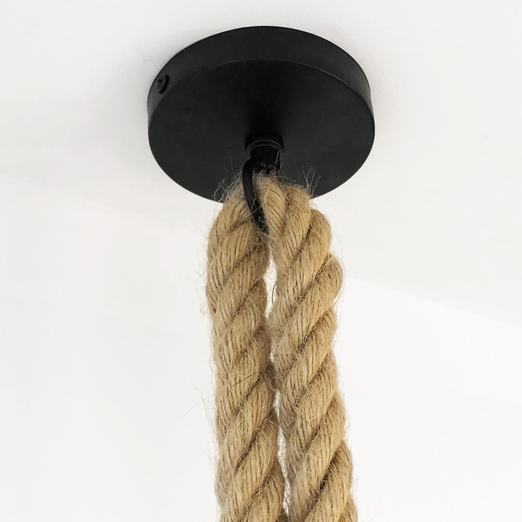 Candeeiro de teto suspenso CORDA E27 2 LUZES CASTANHO - 5