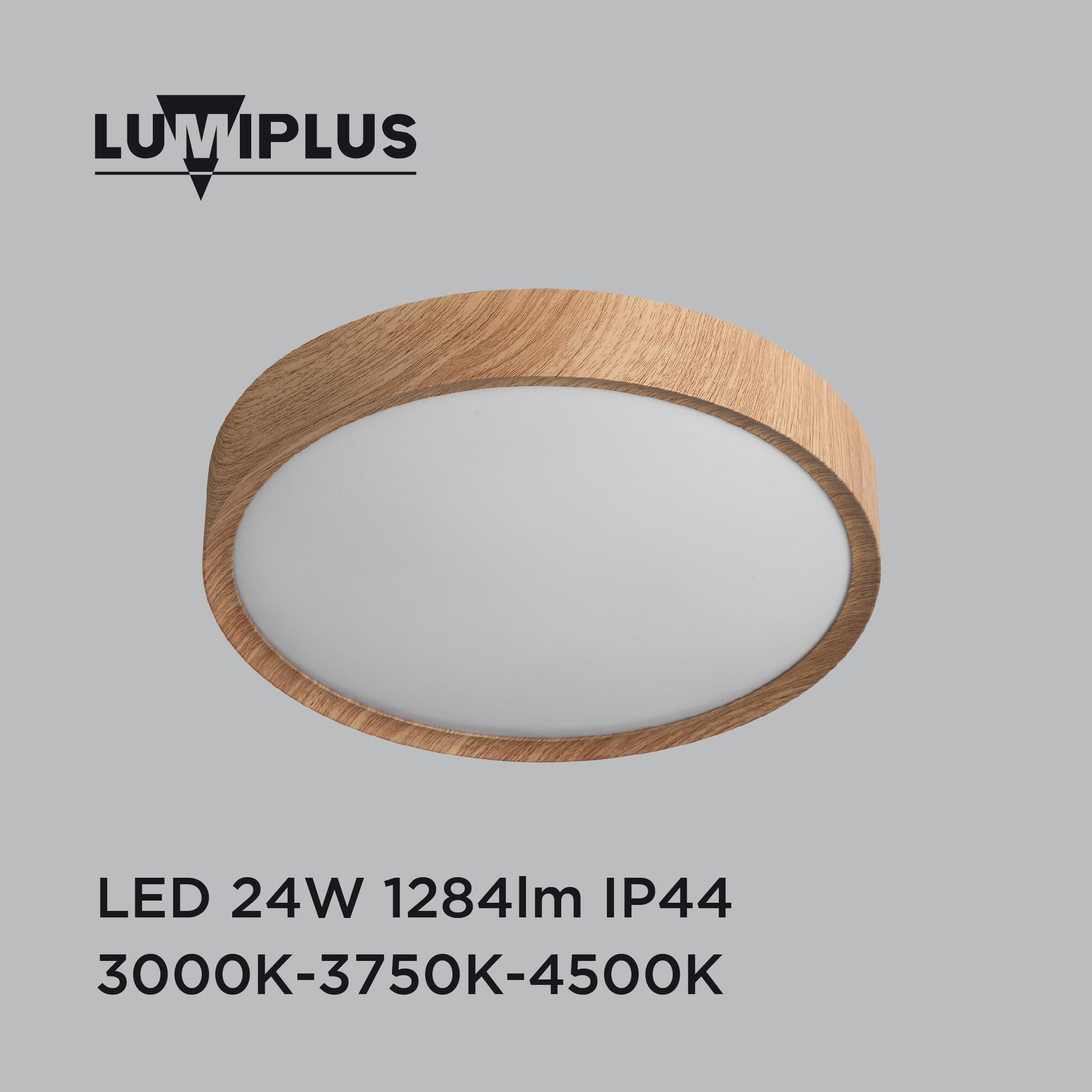 Plafón led asli 1800 color luz regulable ip44 madera