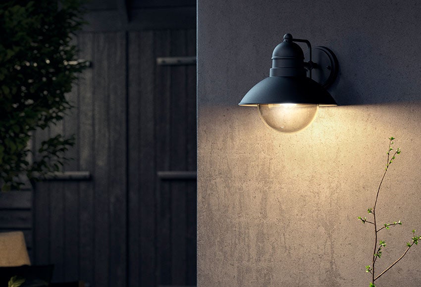 Aplique de exterior philips hoverfly negro cepillado