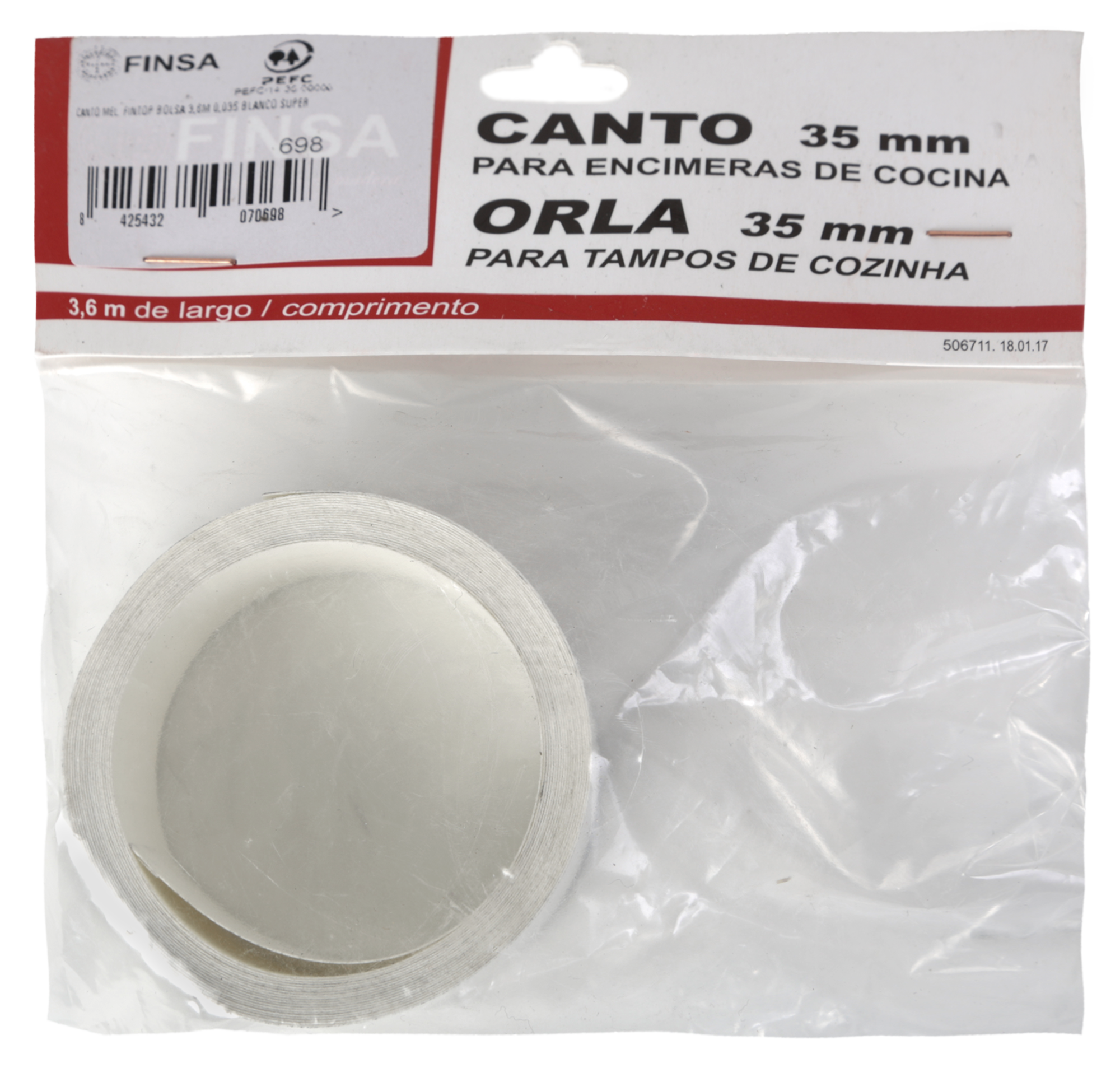 Rollo canto de encimera para cocina color blanco de 3x360x0,35 cm - 2