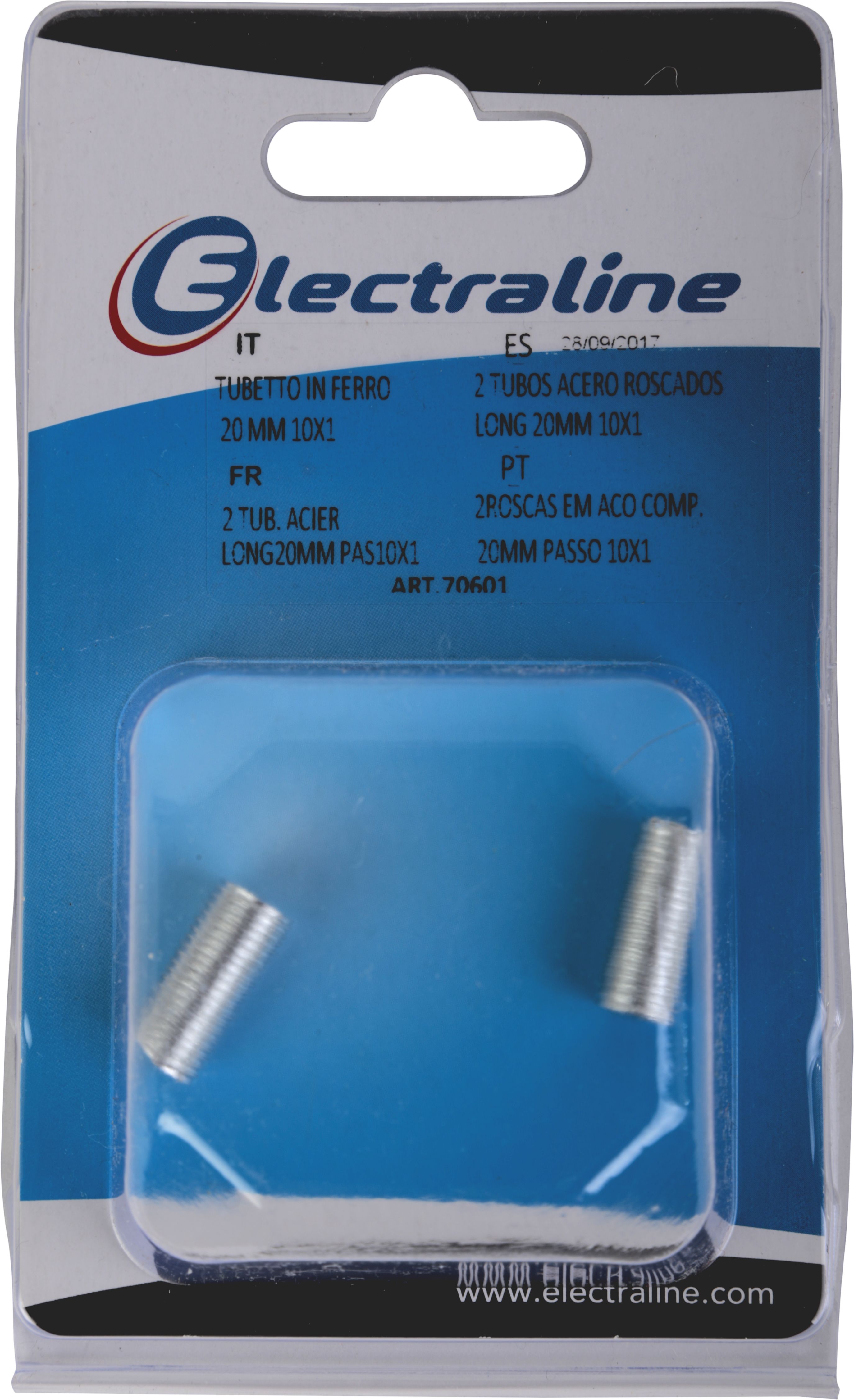 2 tubos roscados AÇO LATONADO 10X1 L20MM - 2