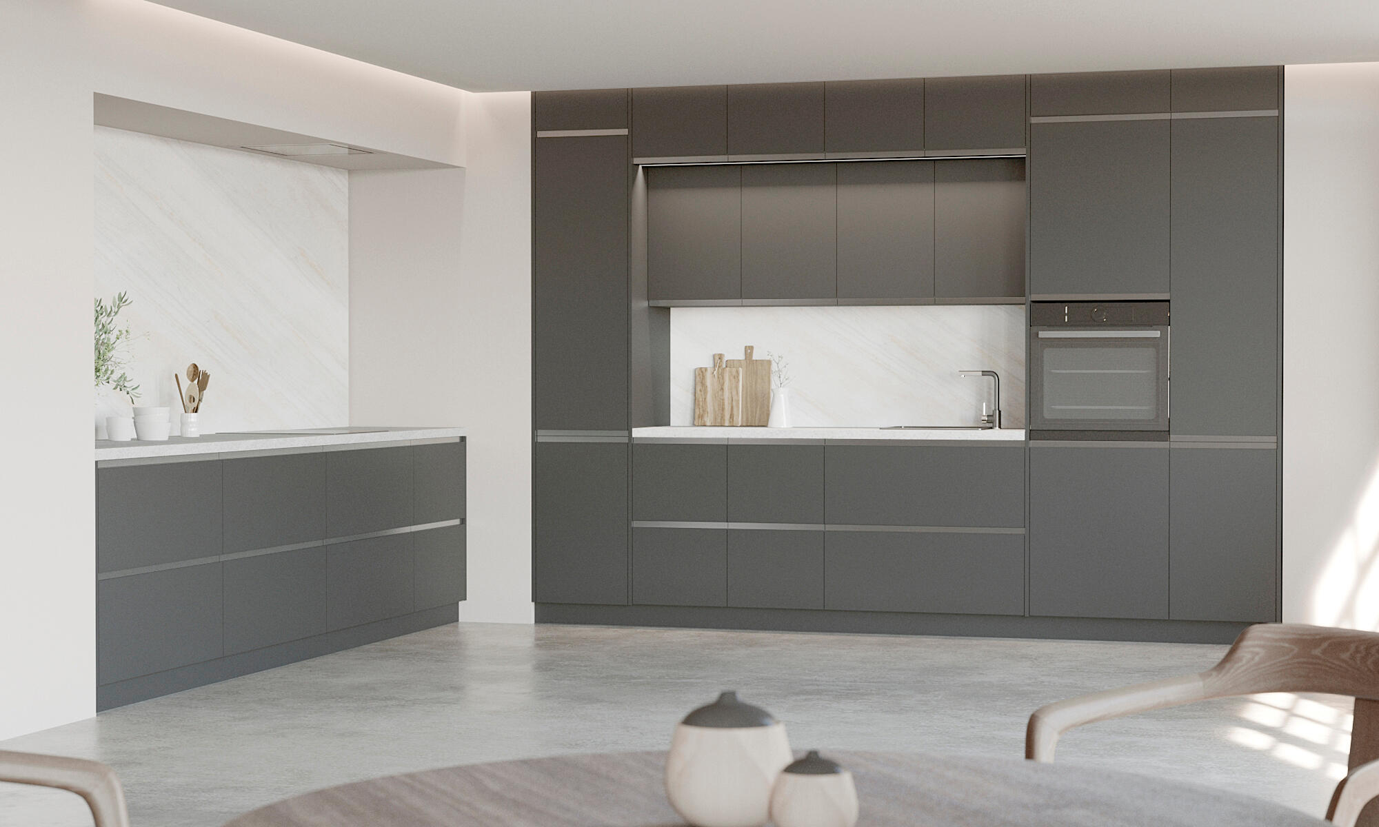 Frente gaveta de cozinha Delinia Mikonos 60X13 cm titânio - 2