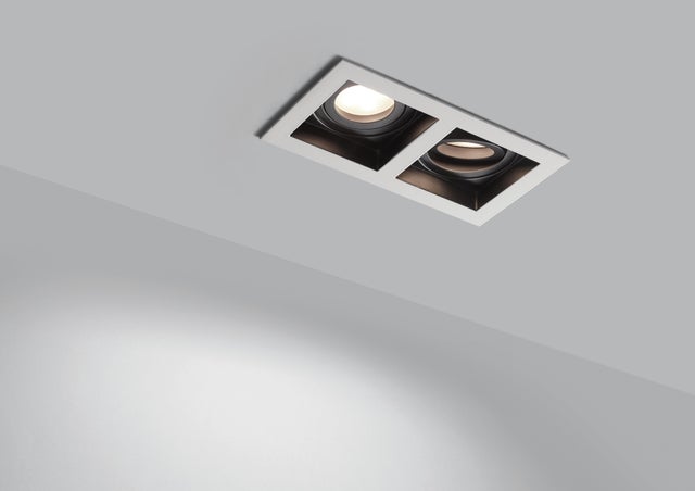 Downlight empotrable blanco rectangular pintado Vinci IP20 - Foco empotrable para techos