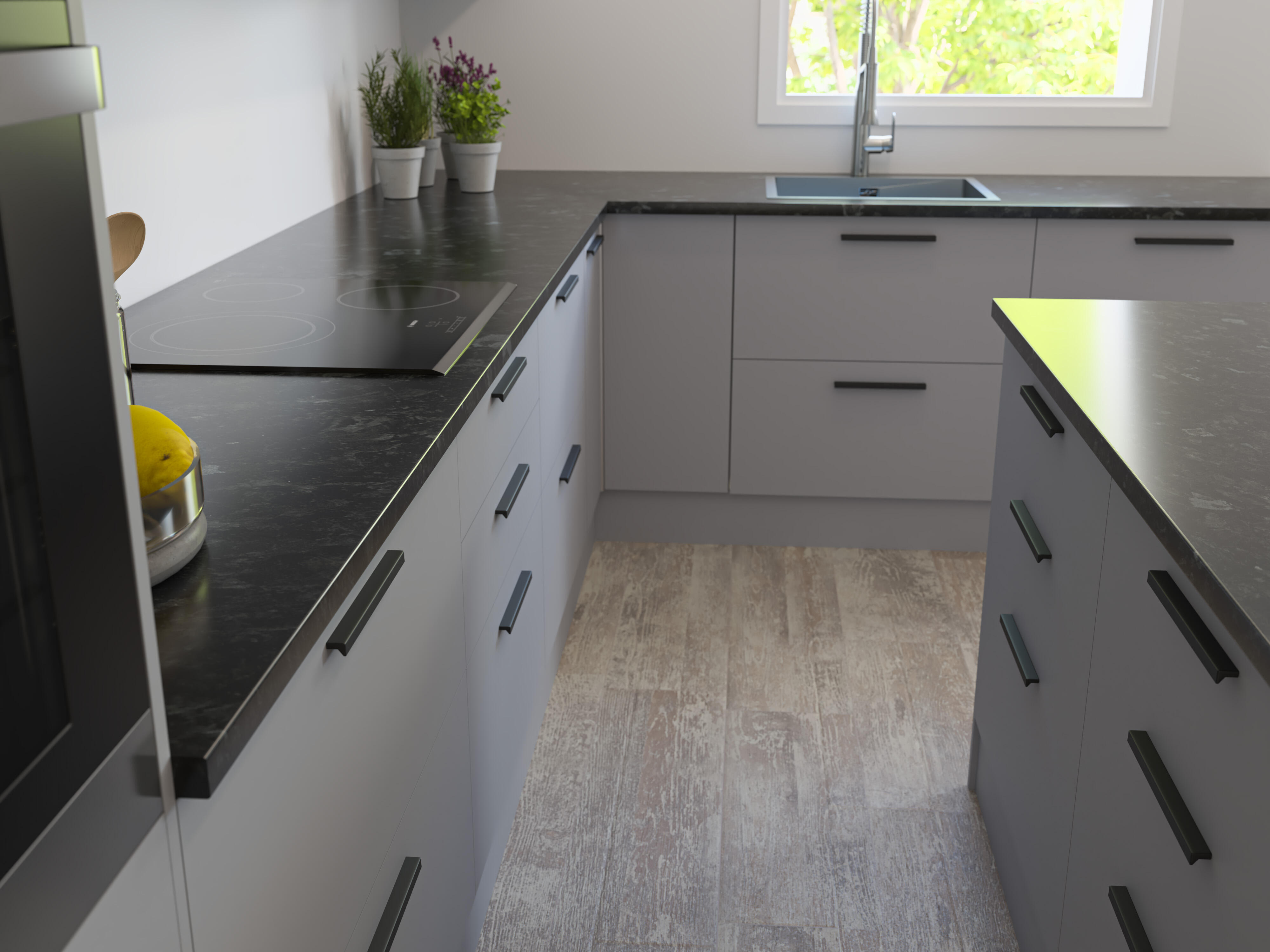 Encimera de cocina laminada granito labrador pp 5568 360x63 cm espesor 30mm
