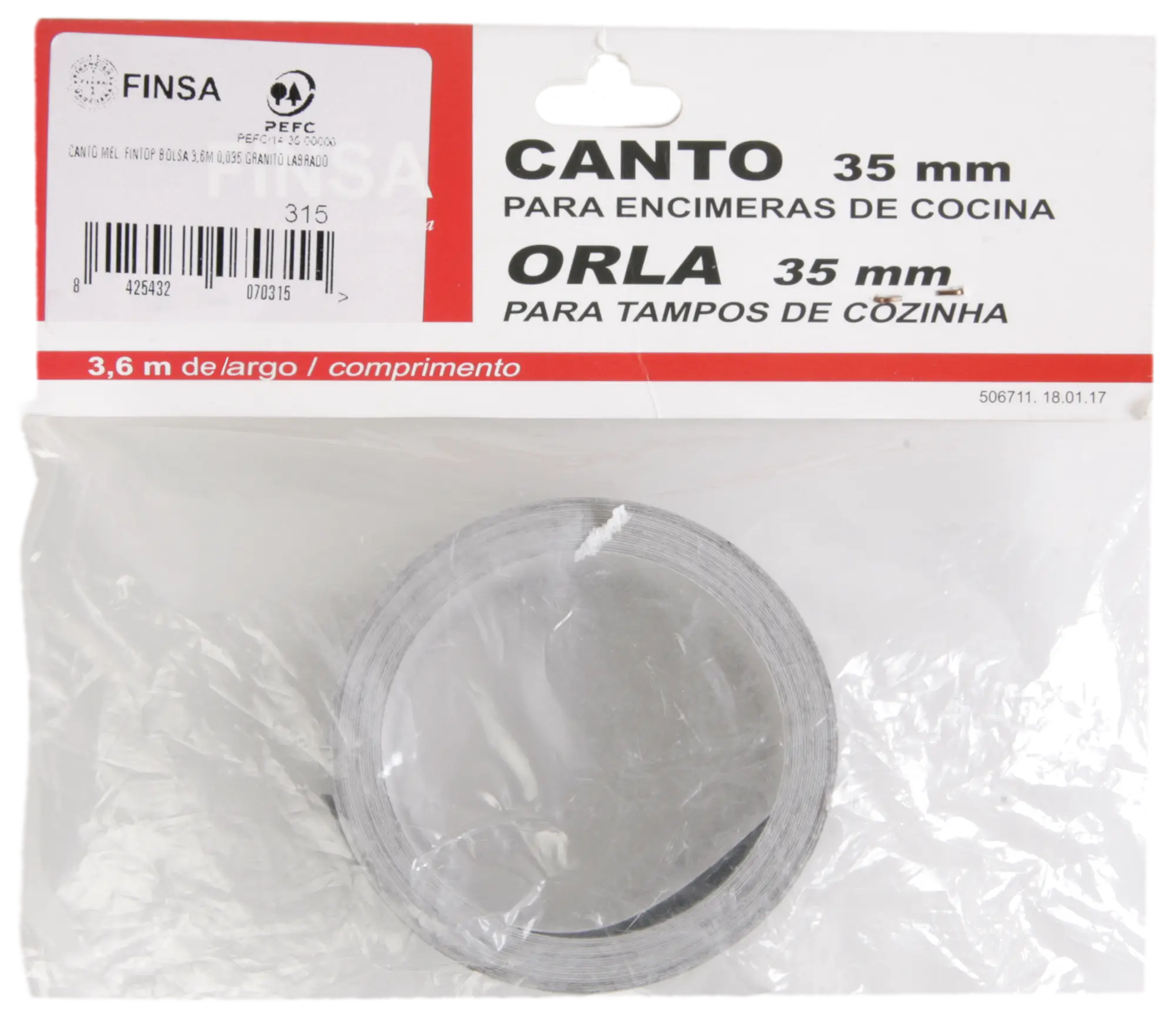Rollo canto de encimera laminada para cocina Sevilla granito negro 3.5x360 cm - 3