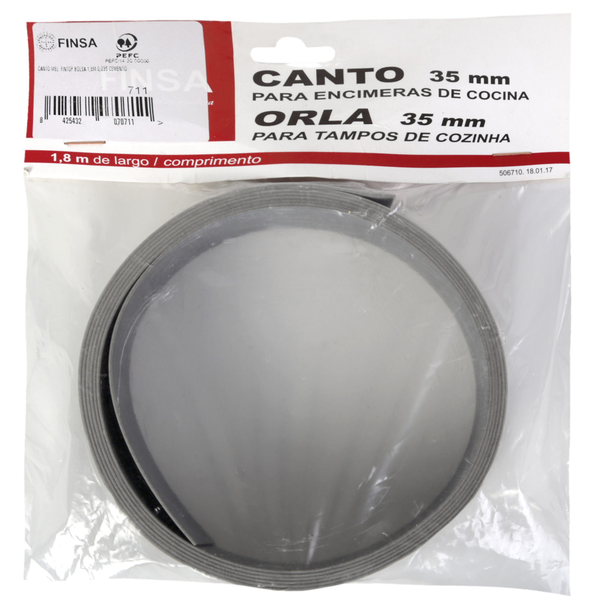 Rollo canto de encimera para cocina color cemento de 3,5x180x0,35 cm - 2