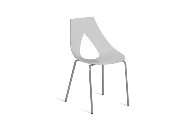 Silla de cocina de metal blanca 43x80x50cm