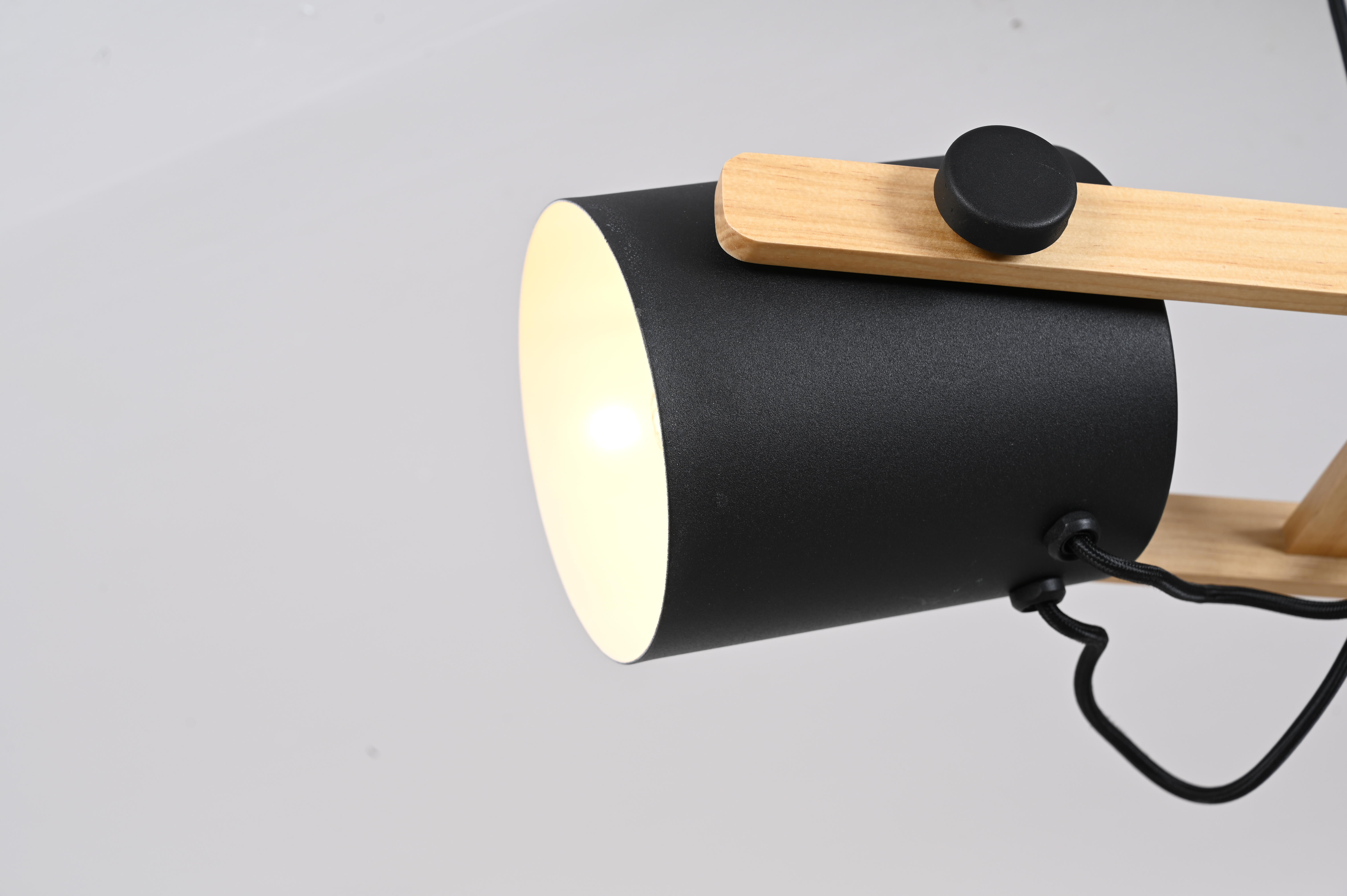 Lámpara de techo colgante de aluminio negra 3 luces E27 Hornwood 78 cm de ancho - 9
