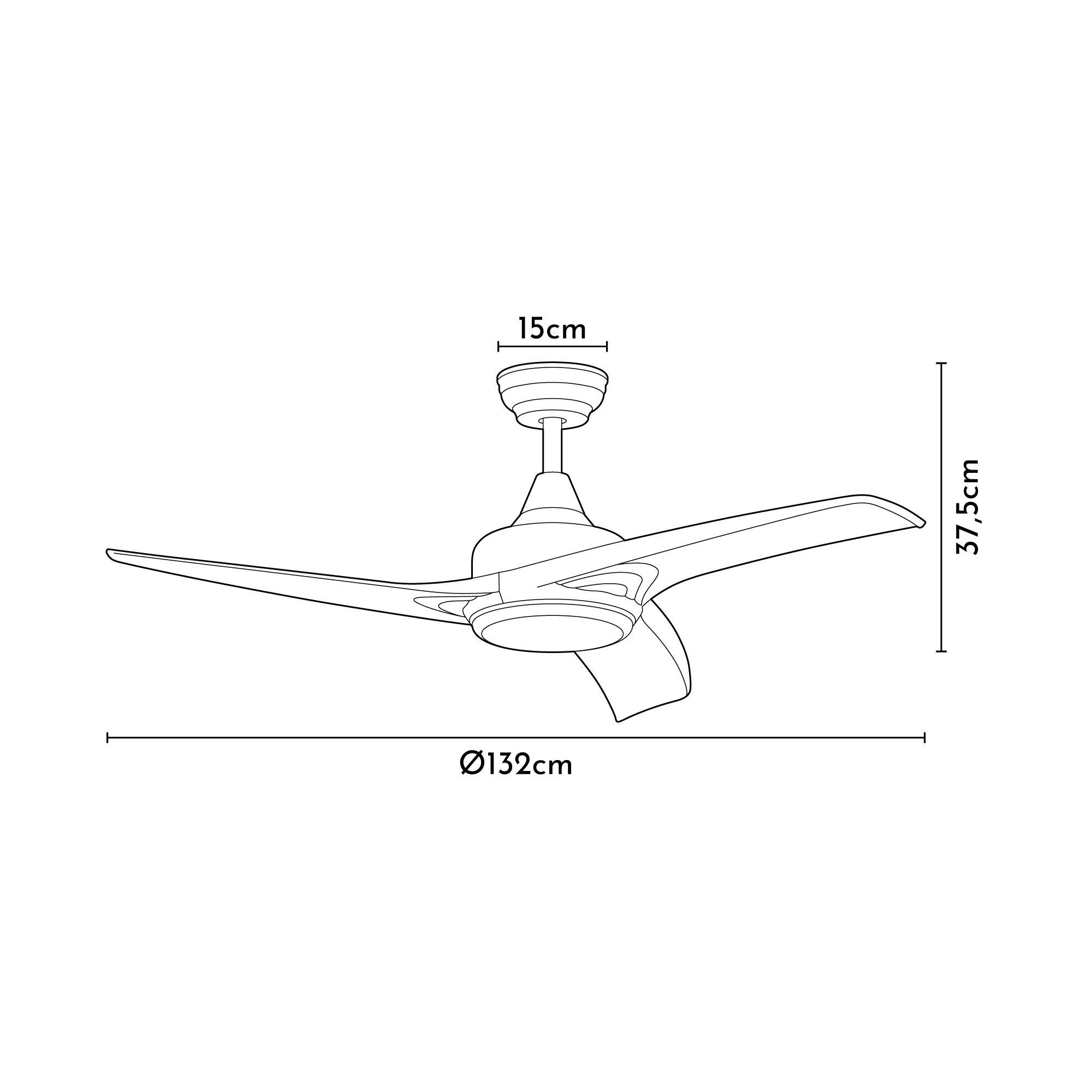 Ventilador de techo con luz exterior DC Arte Confort Tavira blanco 132 cm - 6