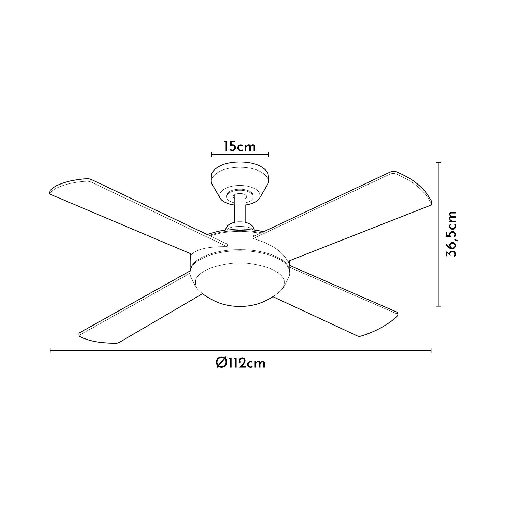 Ventilador de techo con luz motor DC Bora plata color luz regulable 112 cm - 12