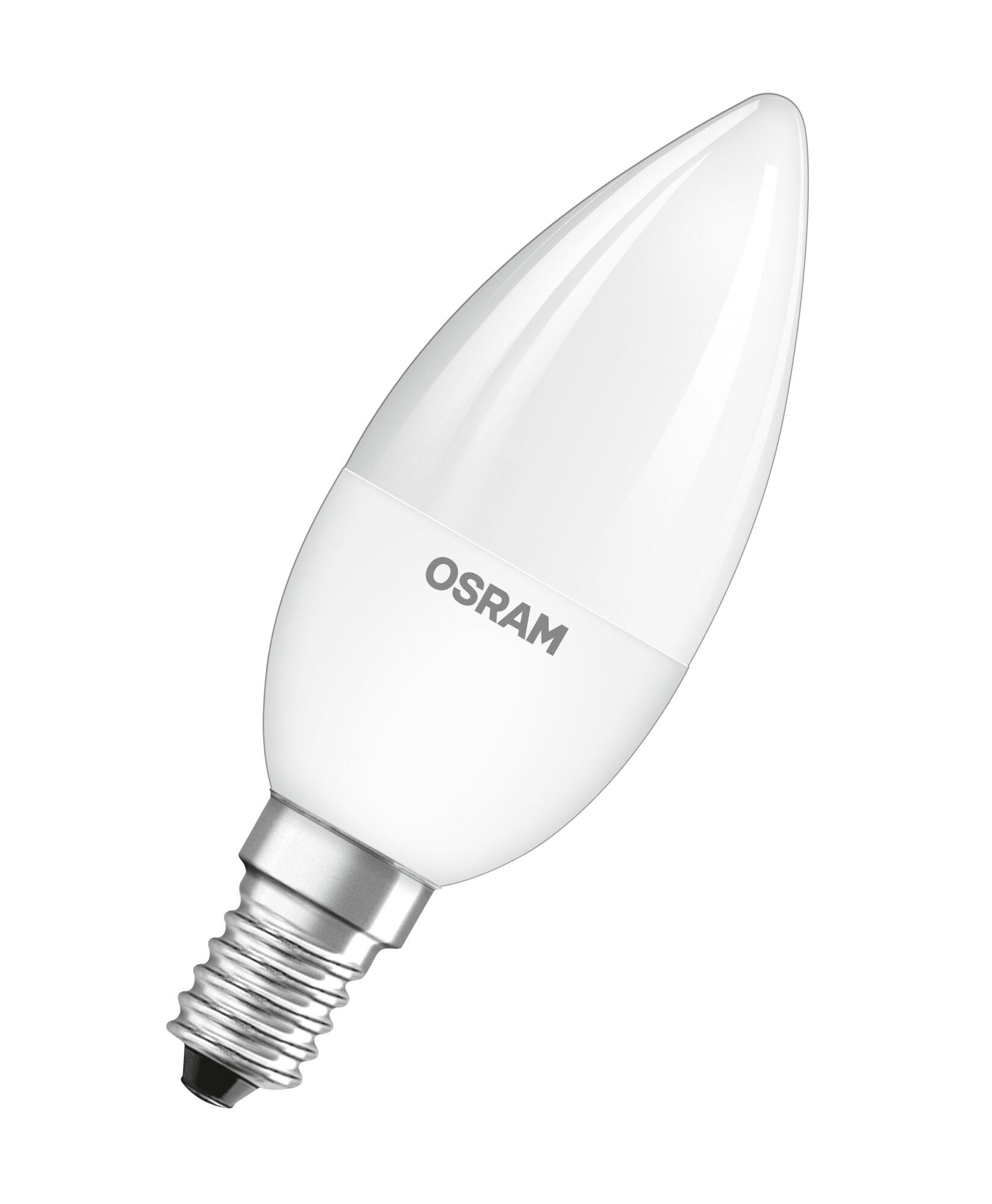 Bombilla led e14 vela 250 lúmenes 4.5w de 2700k osram