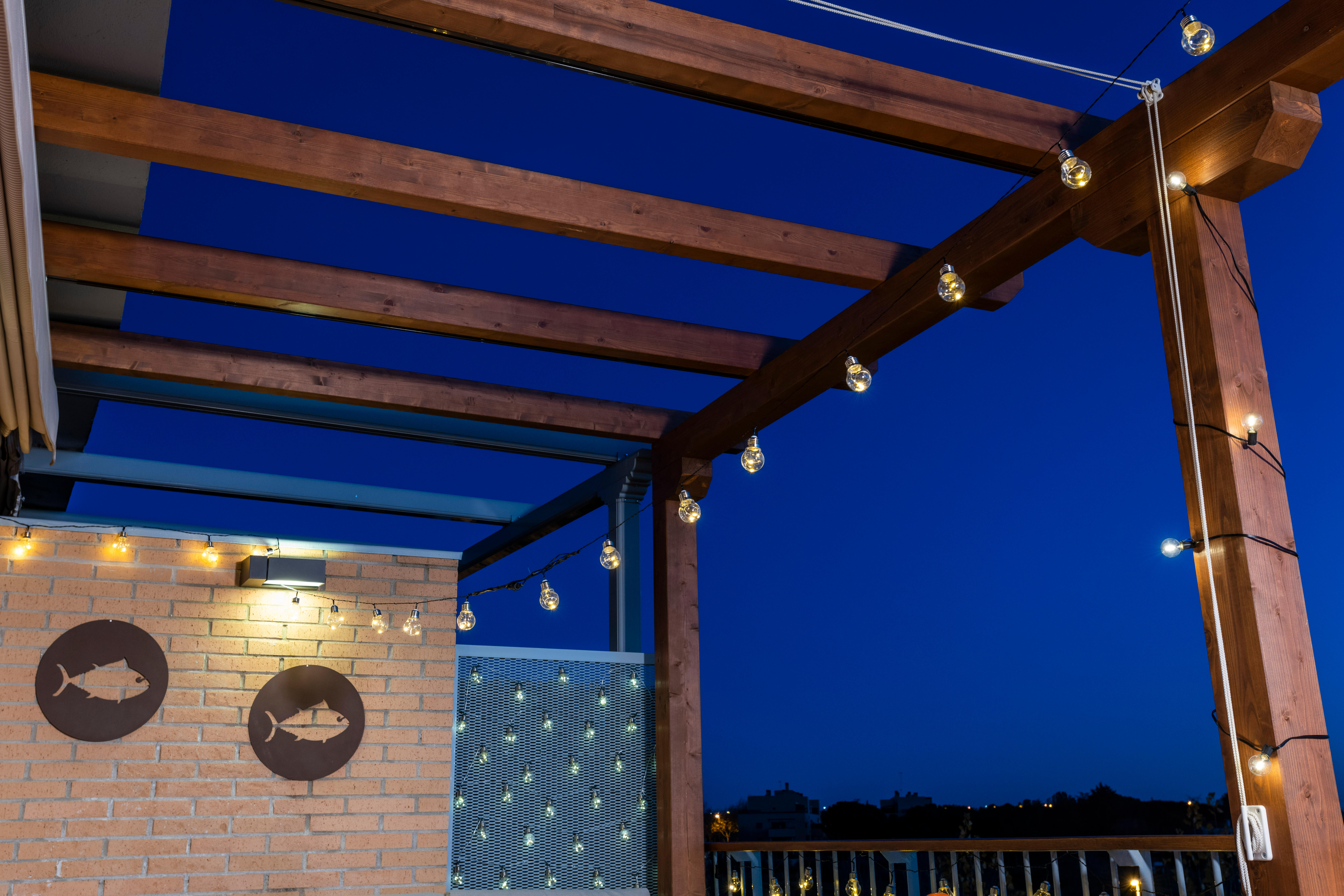 Guirnalda solar exterior LED blanco cálido con sensor crepuscular  Borealis IP44 8h. autonomía - 2