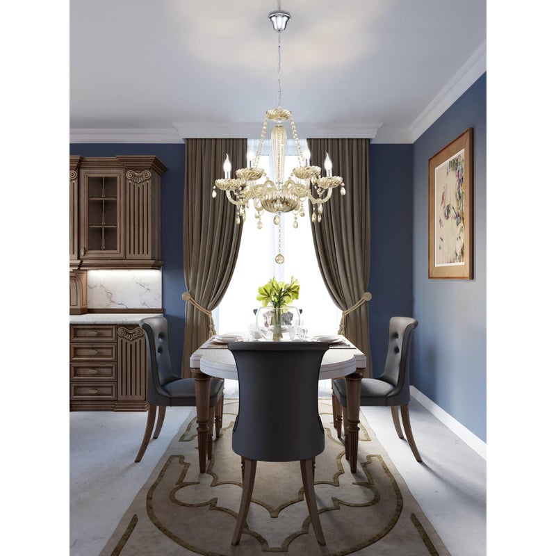 EGLO Lampadario Neoclassico Basilano beige 6xE14 ø72cm