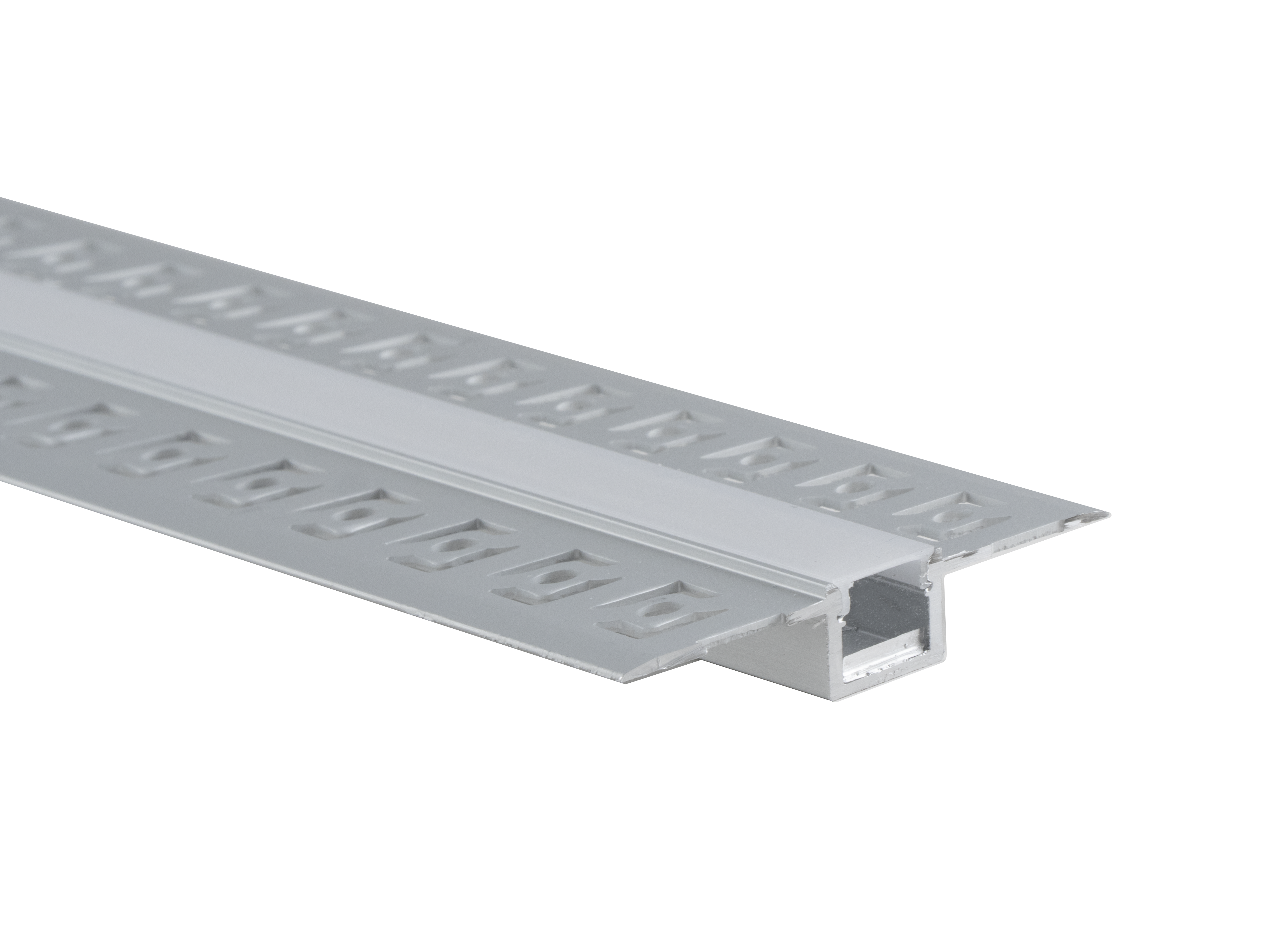 Perfil de aluminio 3m recto empotrar yeso 53x15mm