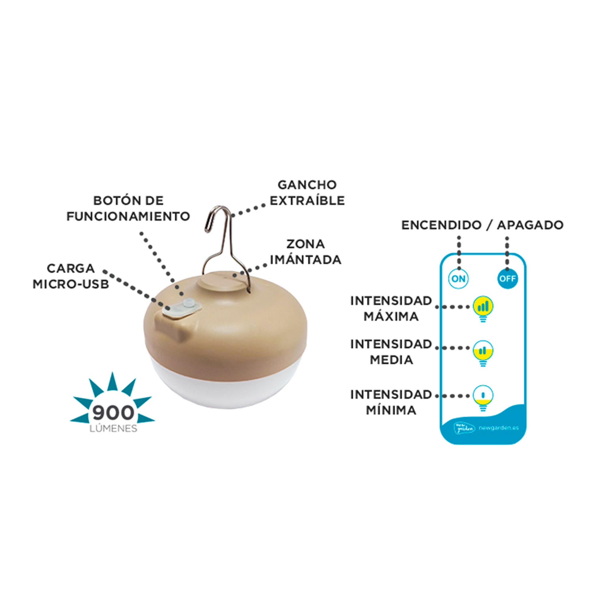 Lampada da esterno senza fili CHERRY BULB BATTERY BEIGE beige , luce dal bianco caldo al neutro IP54 NEWGARDEN - 14