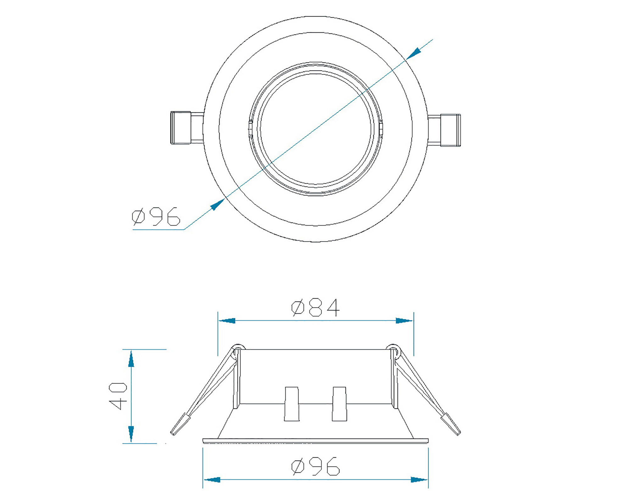 Downlight blanco redondo compatible con bombilla GU10 MANTRA Comfort ø9.6 cm IP20 - Foco para techos - 3