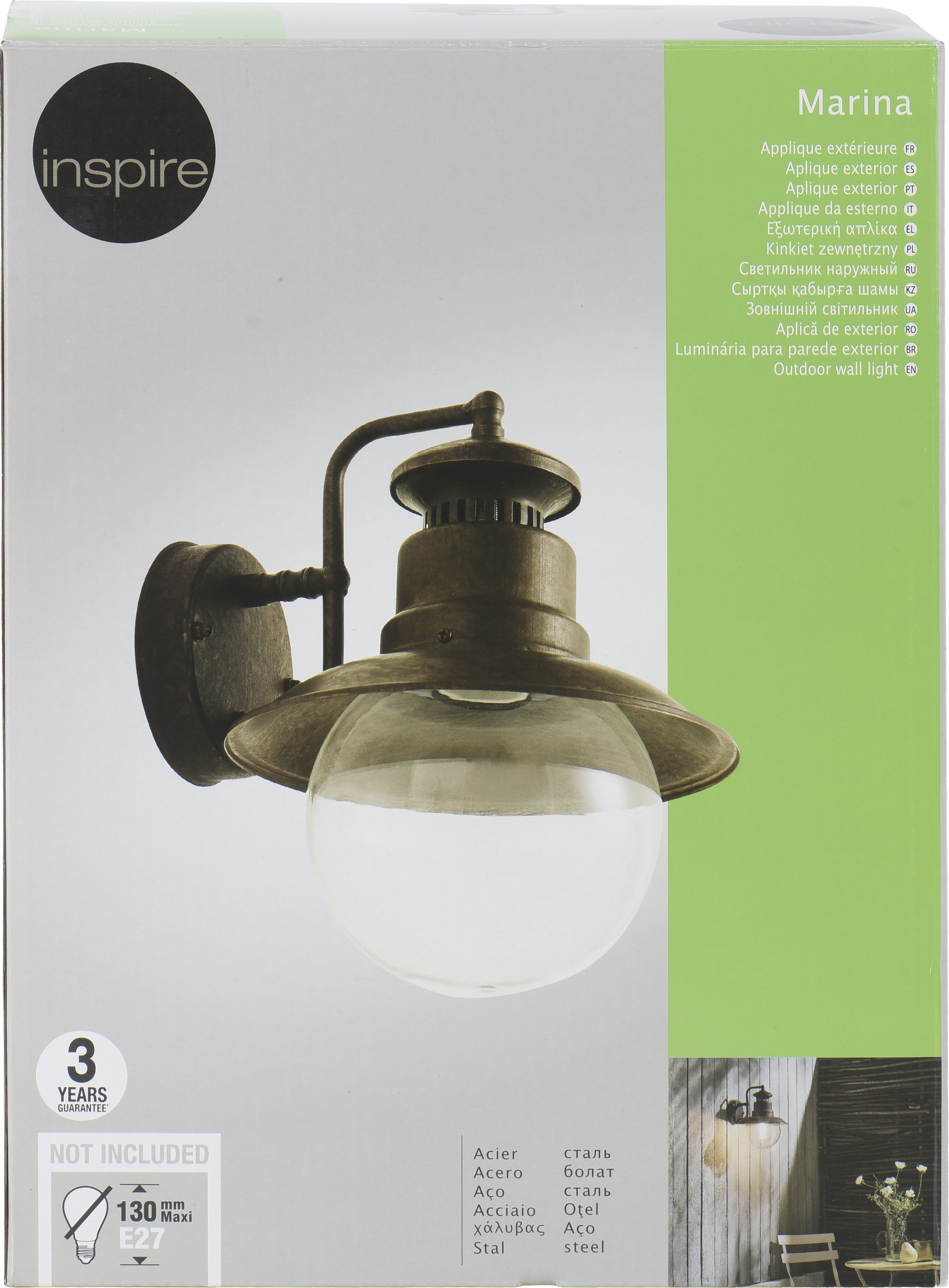 Applique rustico da esterno Marina marrone resistente all'acqua IP44 E27 INSPIRE - 11