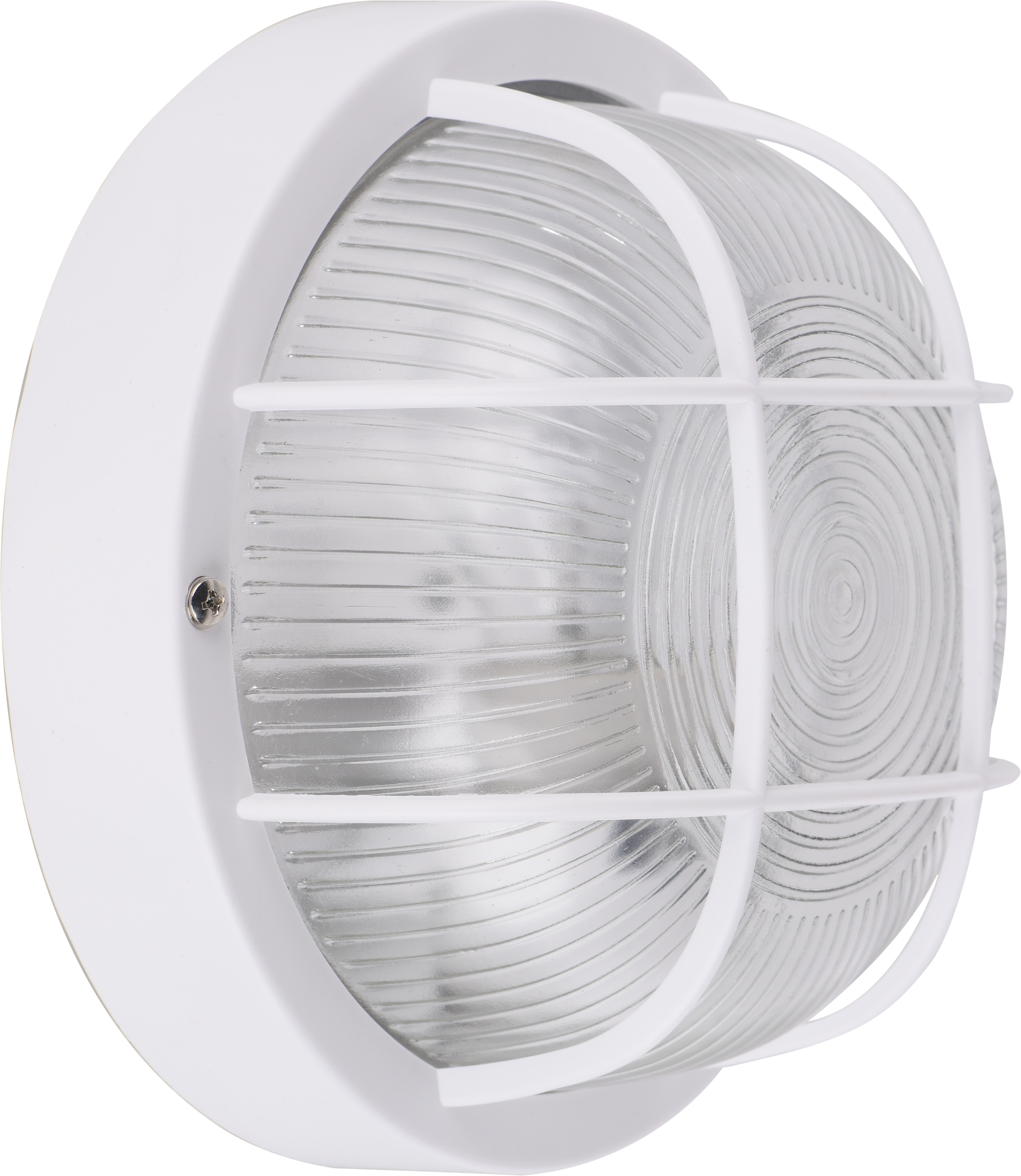 Candeeiro de parede de exterior redondo com grelha IP44 E27 branco - 7