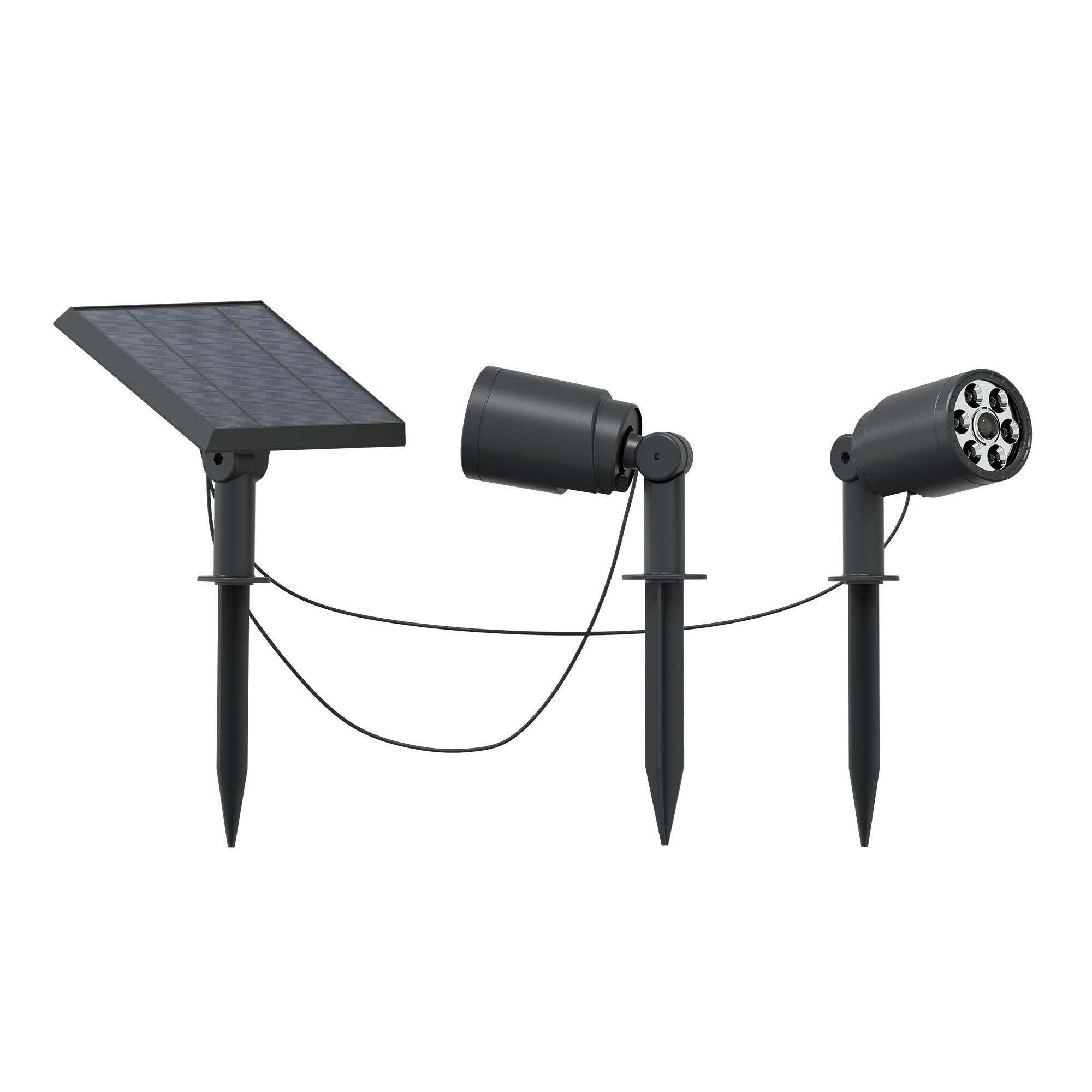 Baliza jardín solar exterior LED negro Orbis Duo Separación IP65 con detector de movimiento - 4