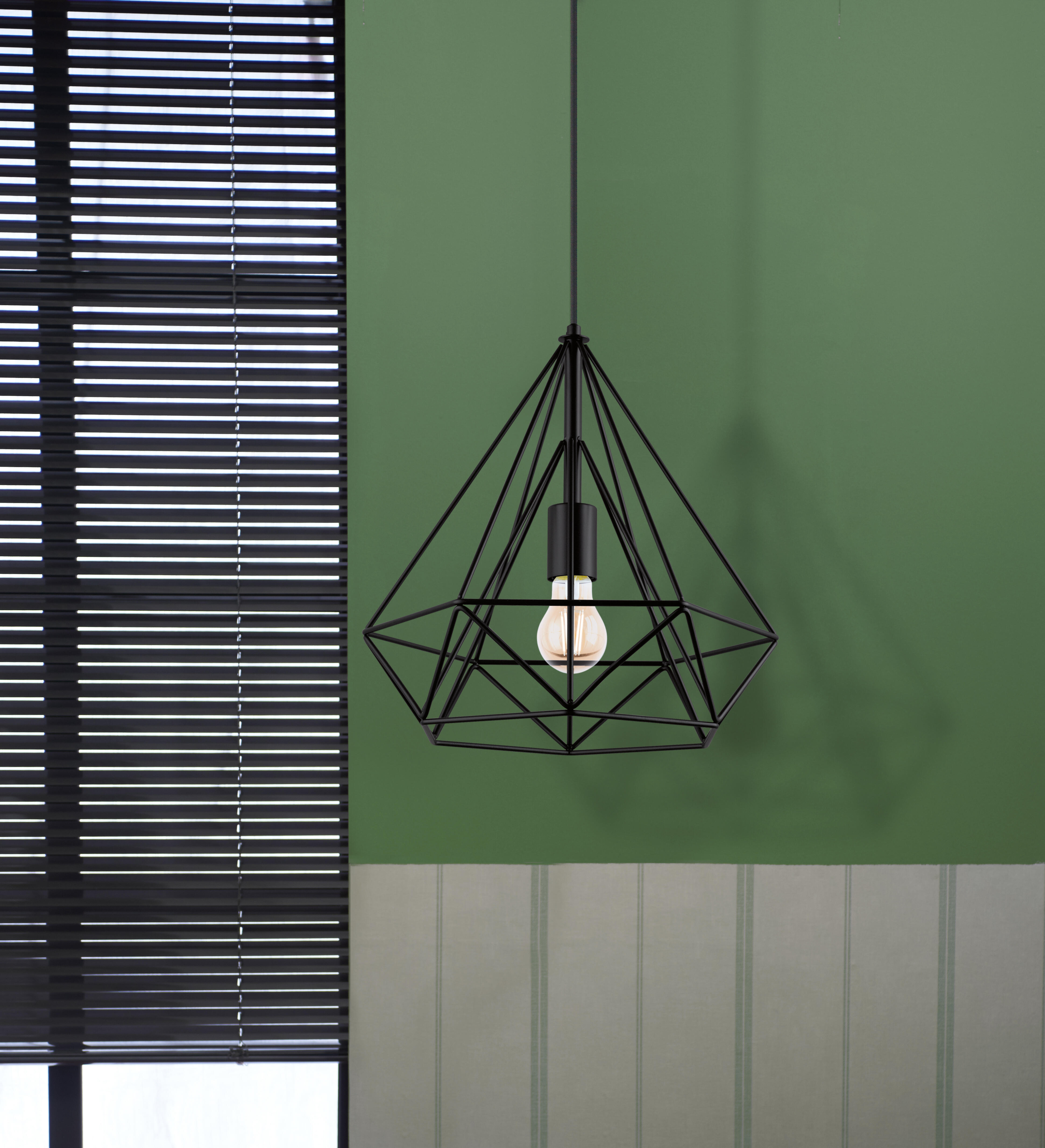 Lampadario Design Byron nero paralume nero E27 Ø36.5cm INSPIRE - 9