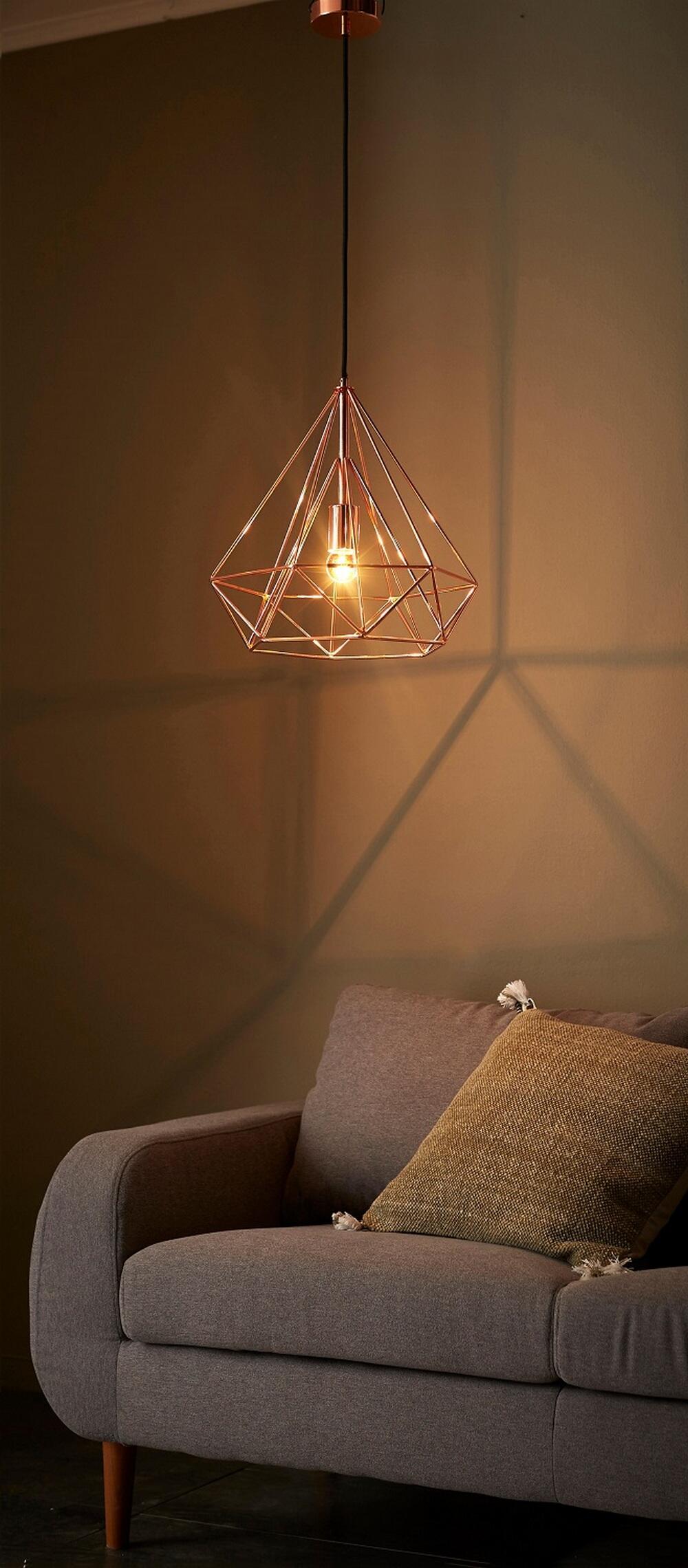 Lampadario Design Byron rame paralume rame E27 Ø36.5cm INSPIRE - 4