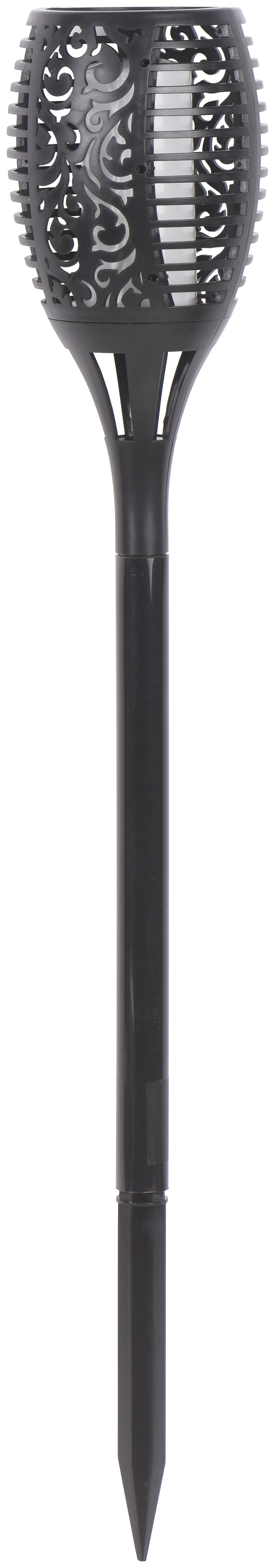 Baliza jardín solar exterior LED negra Draco IP65 con carga USB y sensor crepuscular  - 5