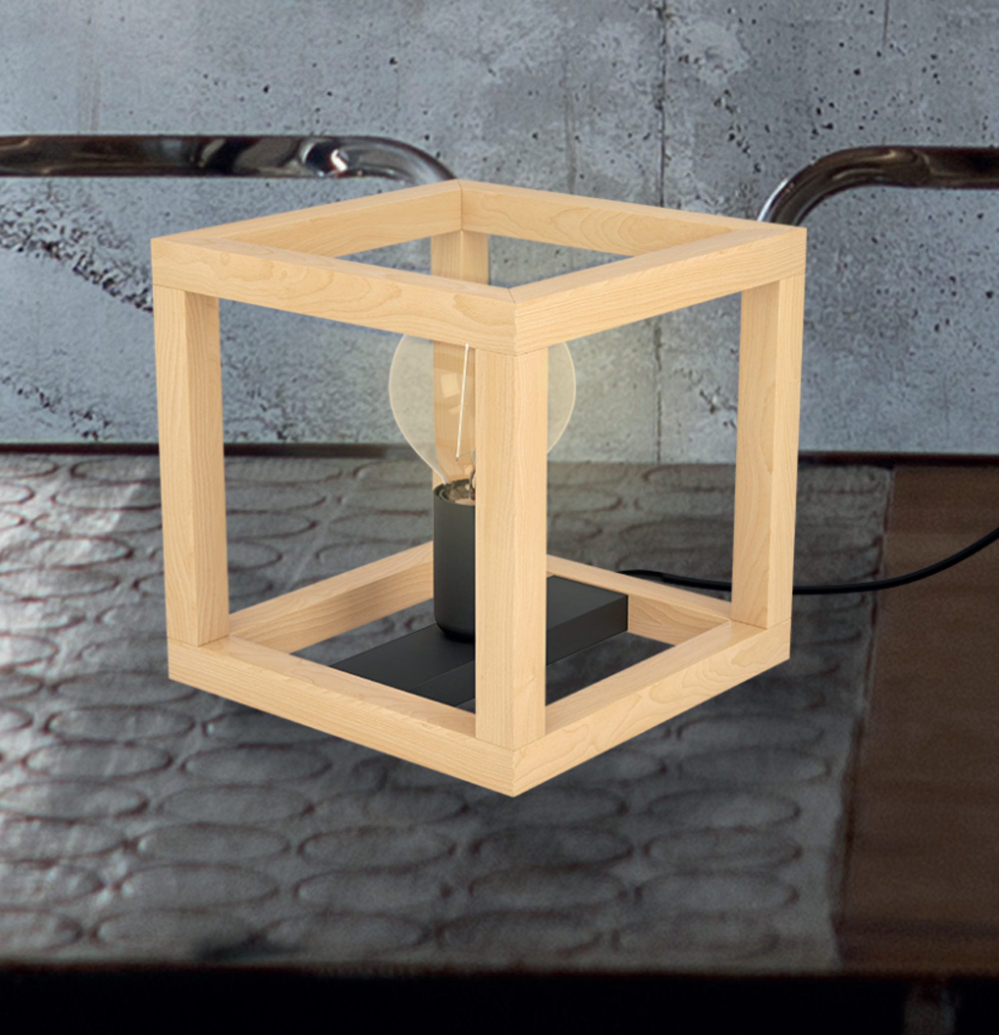 Candeeiro de mesa ELGORT E27 MADEIRO METAL PRETO - 18