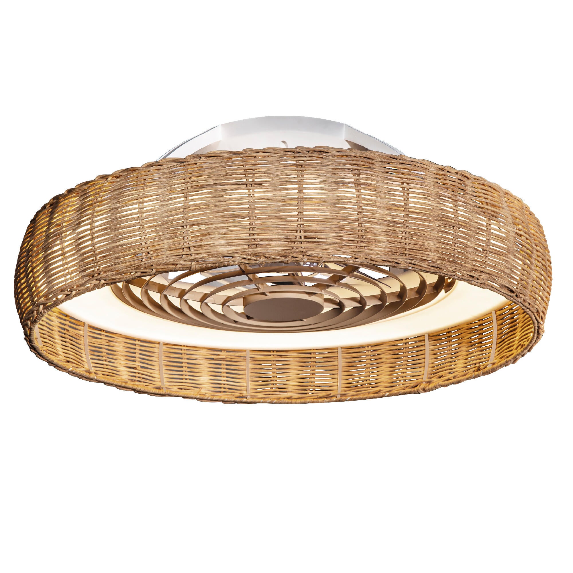 Ventoinha de teto com lâmpada 7 pás com comando 7700 Lm rattan Kilimanjaro Mantra
 - 26