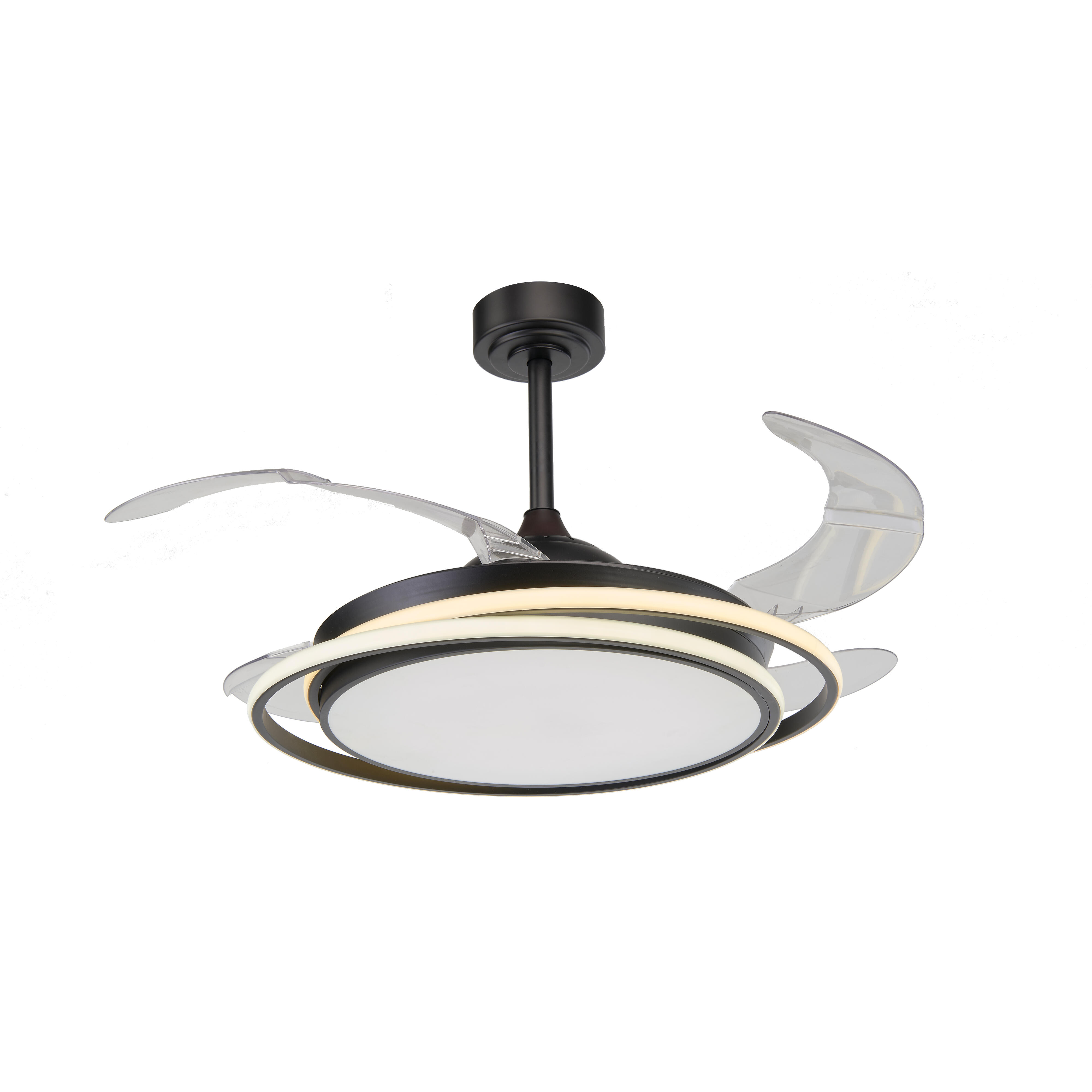 Ventilador de techo con luz motor dc tala negro luz regulable 106 cm
