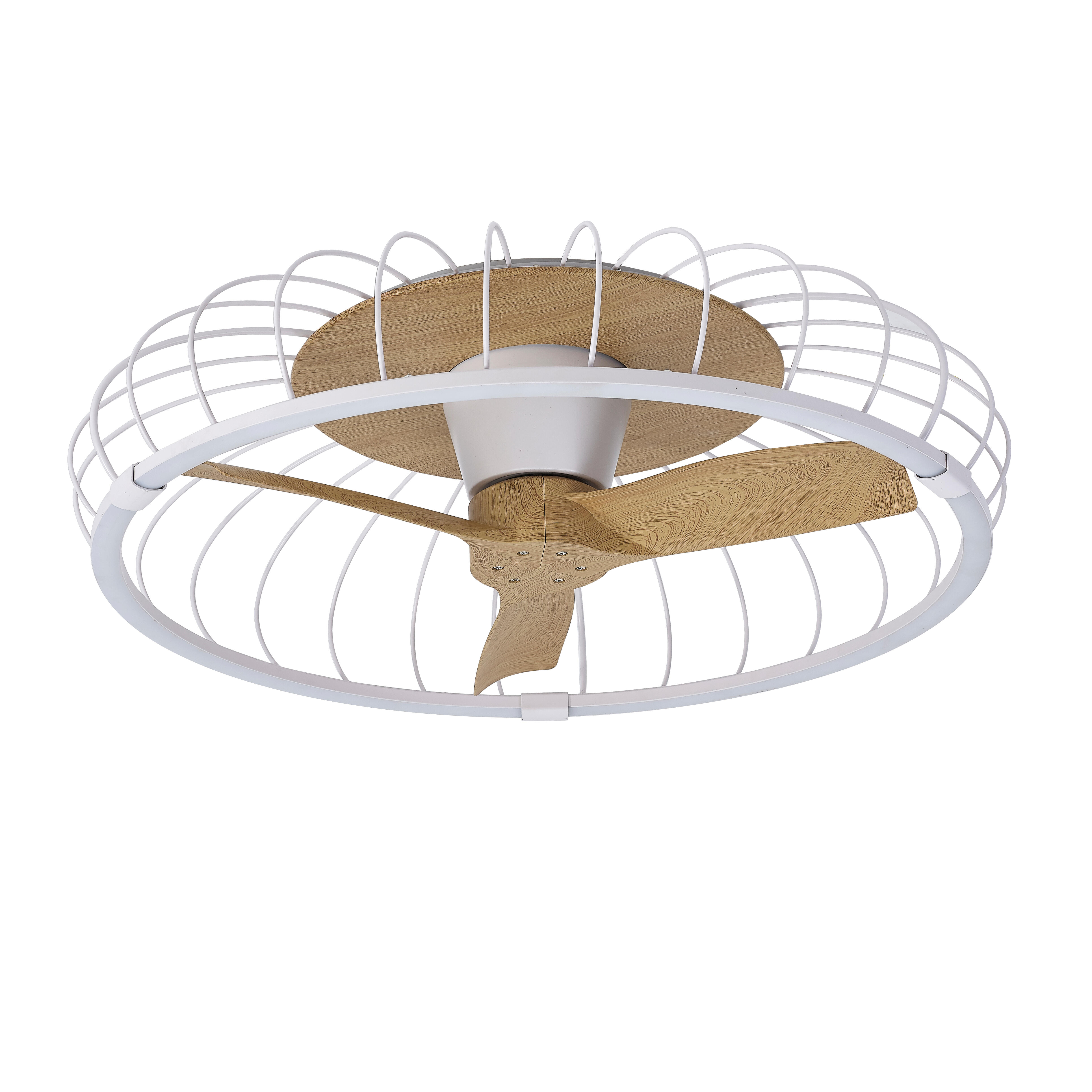 Ventilador de techo con luz sin aspas silencioso dc mantra nature marrón/blanco 79 cm