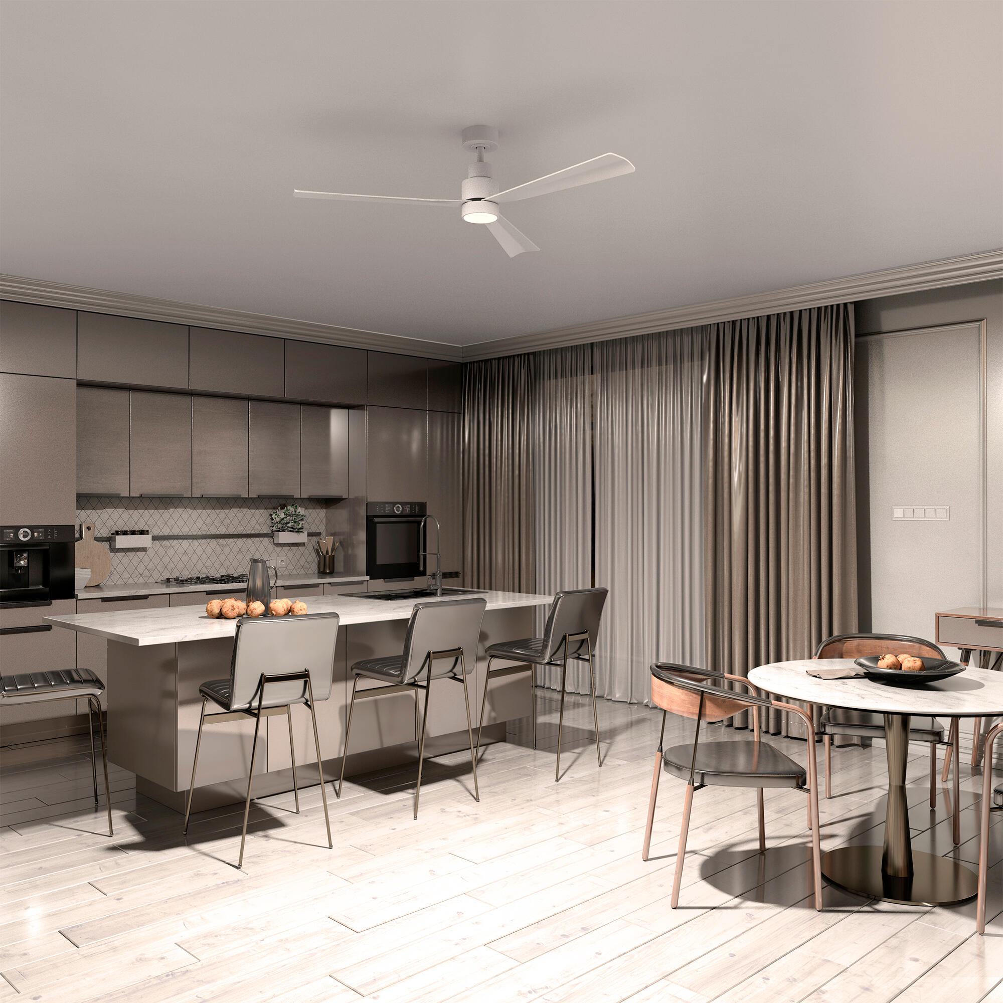 Ventilador de techo con luz silencioso DC Arte Confort Misi blanco 132 cm - 4