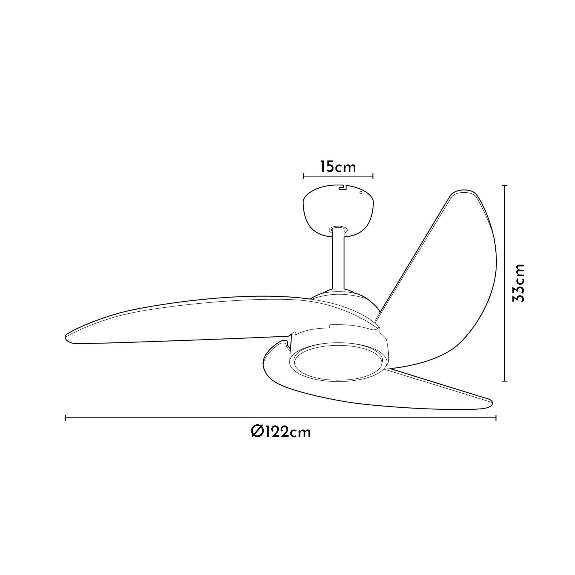 Ventilador de techo con luz motor DC Azores plata - 8