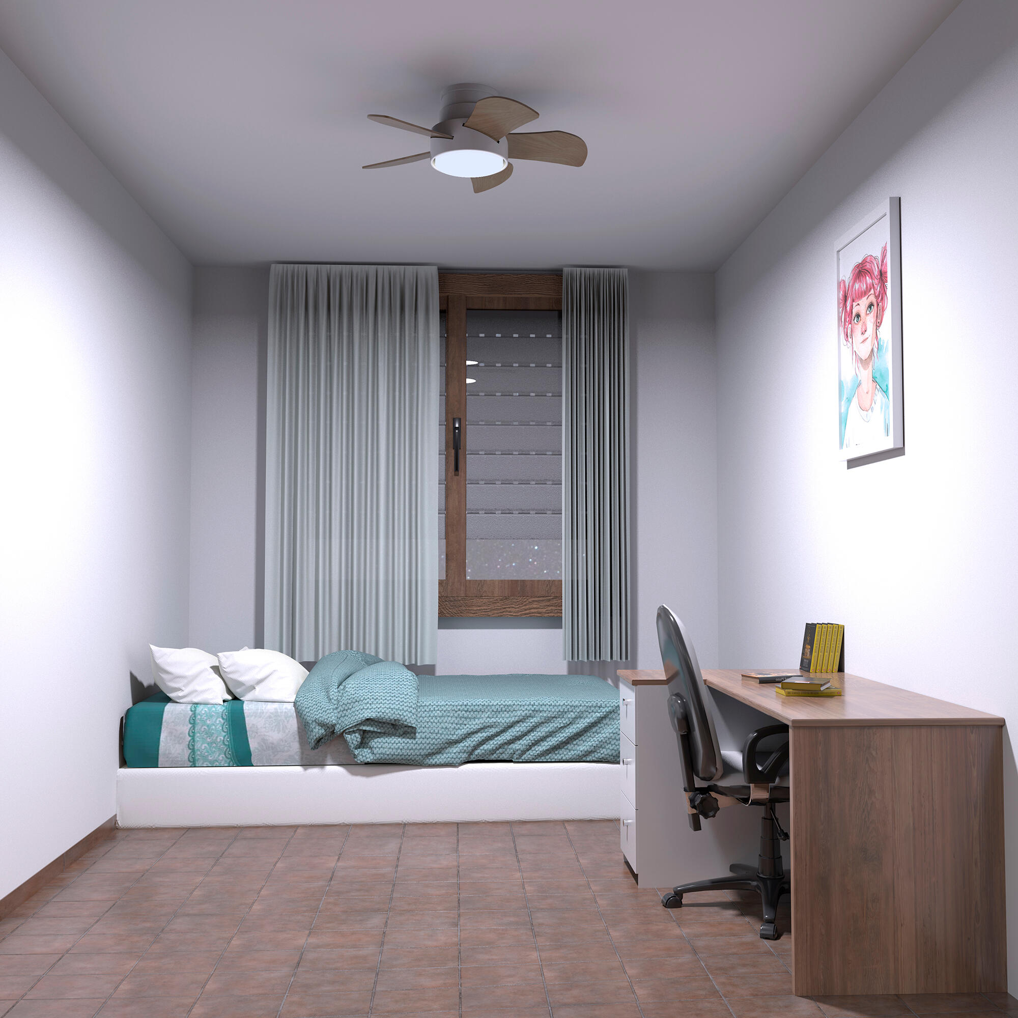 Ventilador de techo con luz silencioso DC Arte Confort Blanes blanco 71 cm - 6