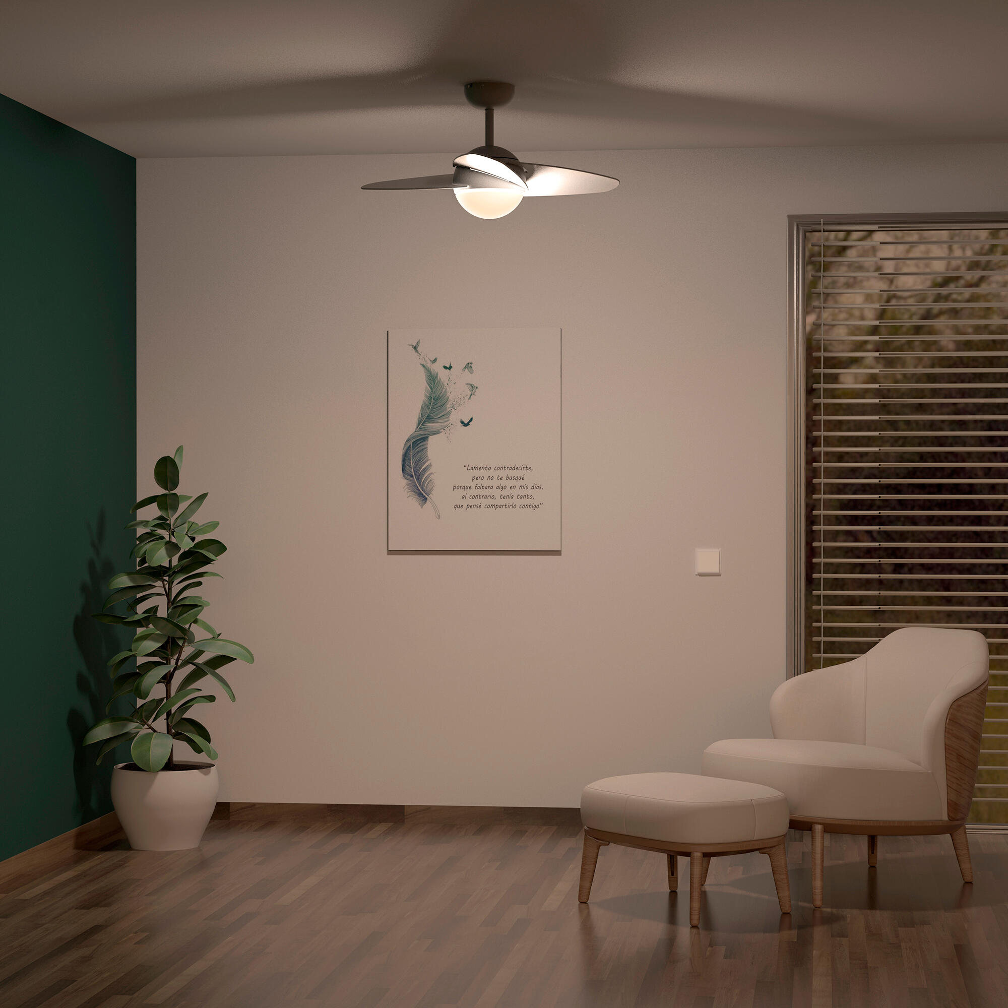 Ventilador de techo con luz motor DC Cacela blanco - 4