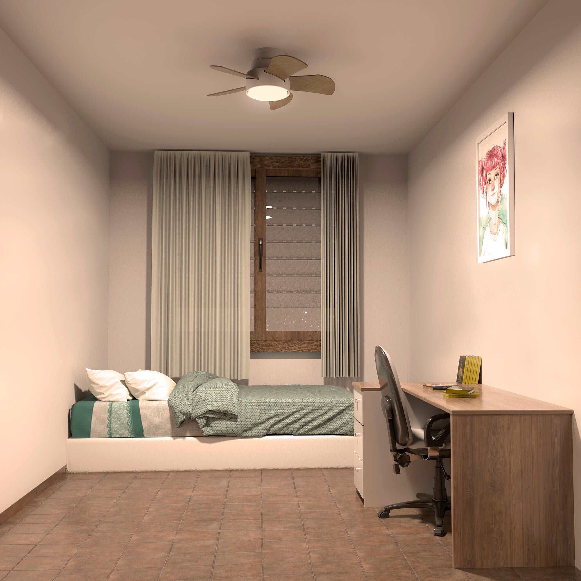 Ventilador de techo con luz silencioso DC Arte Confort Blanes blanco 71 cm - 4