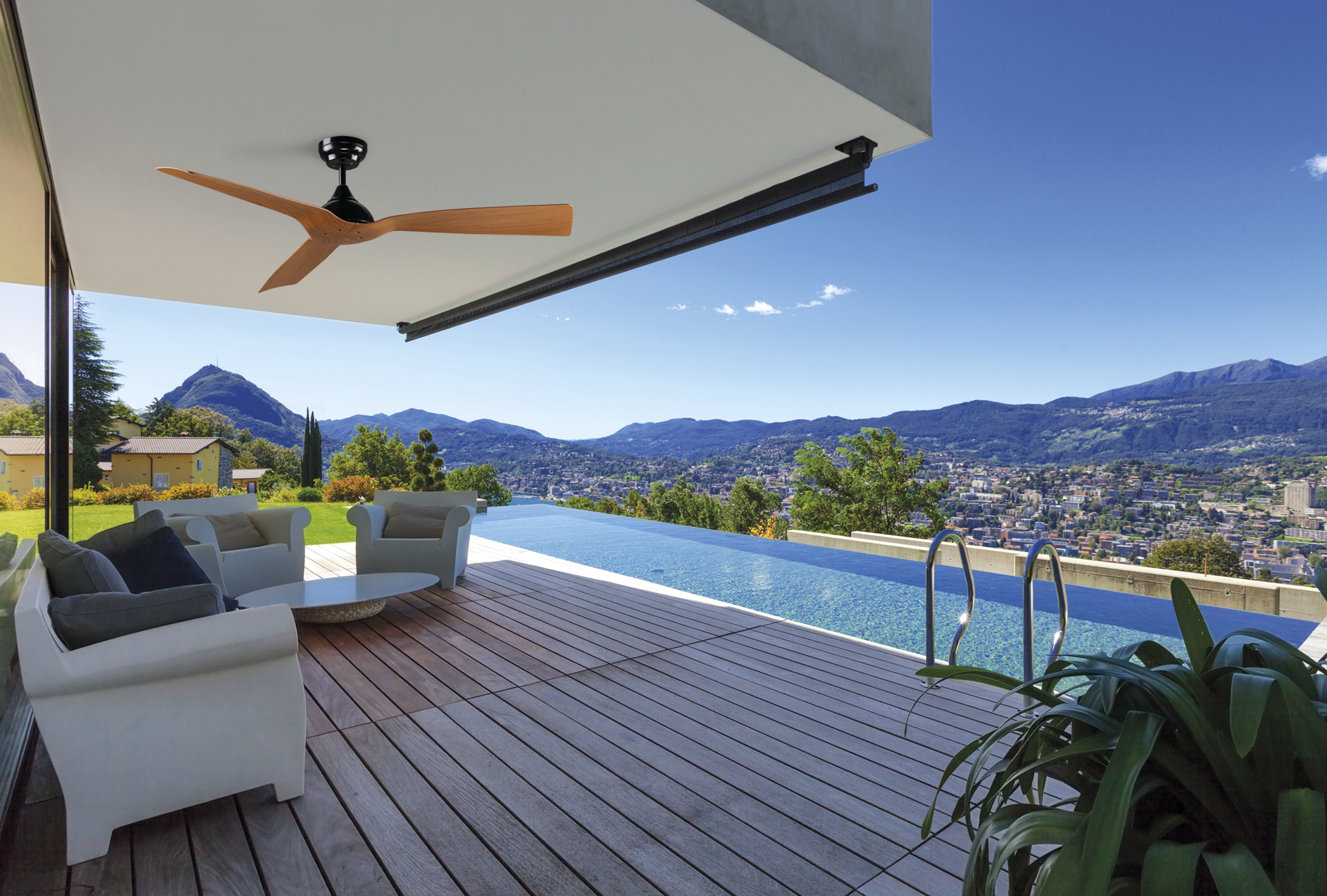 Ventilador de techo sin luz silencioso DC exterior Arte Confort Areia negro 132 cm - 10