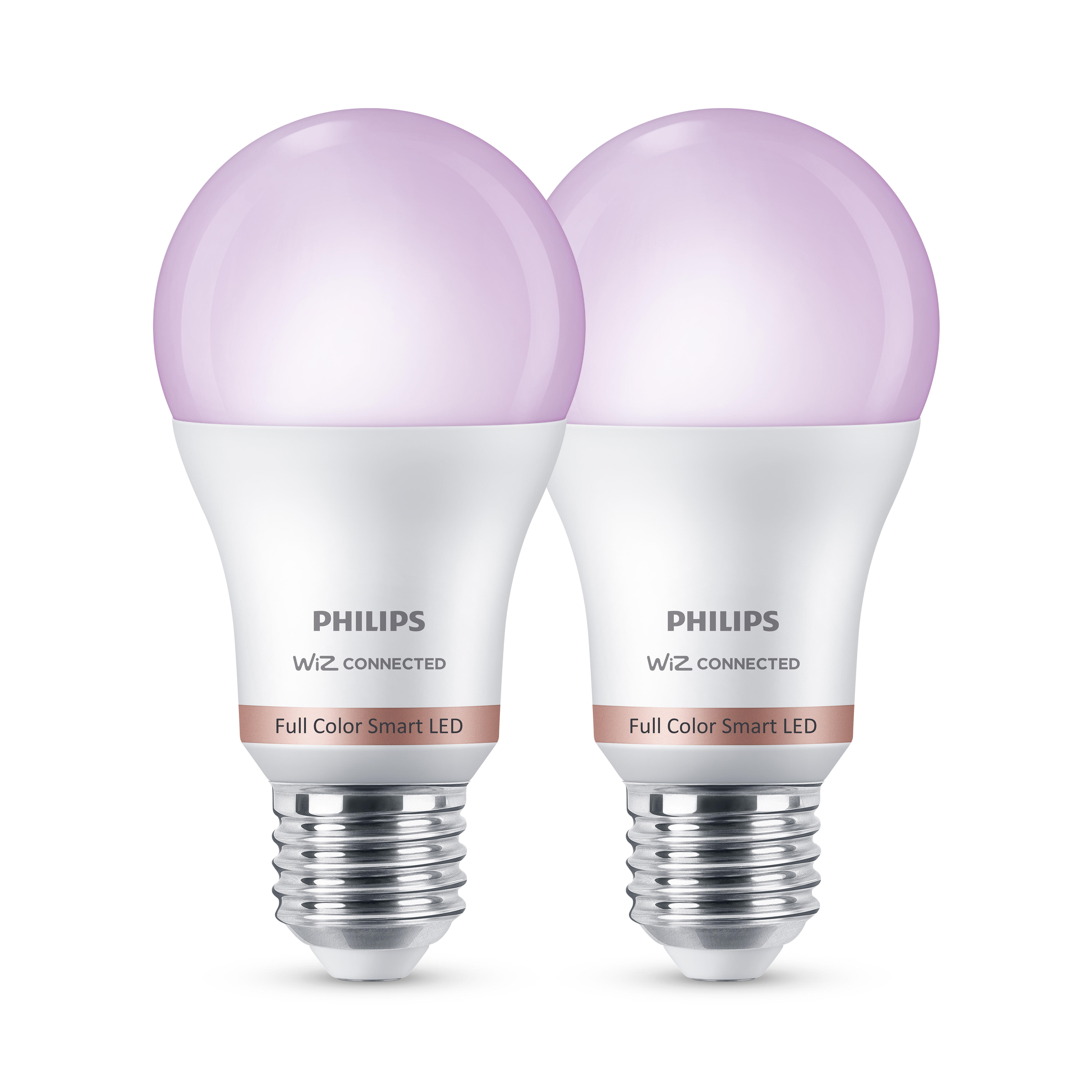 Pack de 2 bombillas LED E27 inteligentes compatibles con WIZ 806 lúmenes 8W color de la luz blanco frío 6500K CRI>90 alta reproducción cromática clase energética F - 2