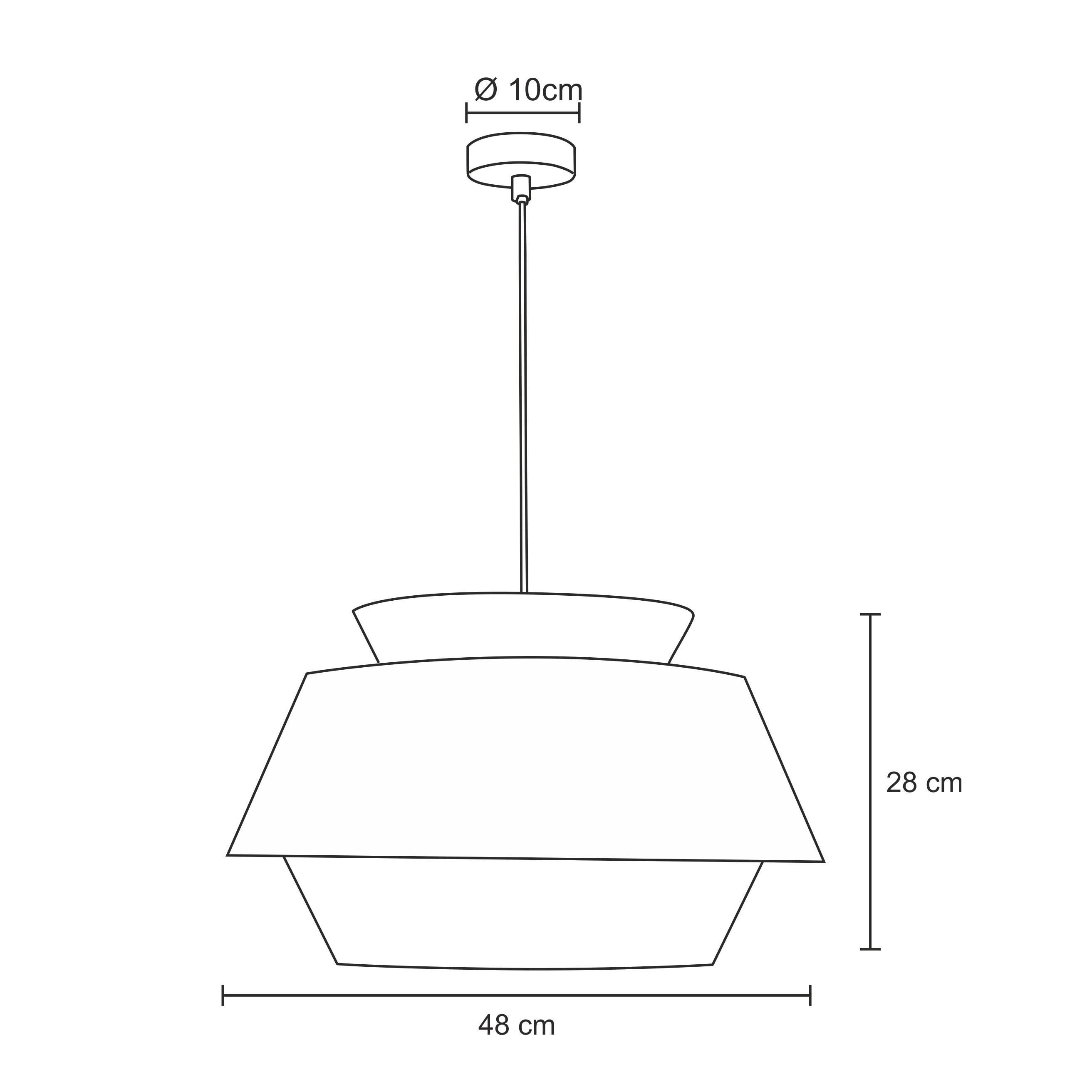 Lámpara de techo colgante marrón 1 luz E27 Anake ø50 y 48 cm de ancho - 4