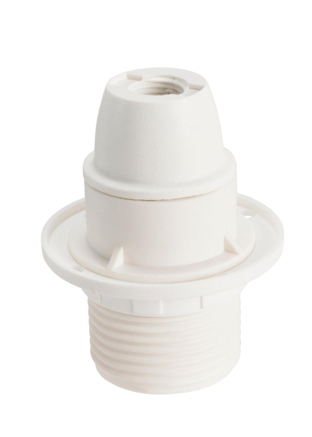 Casquilho e-14 com suporte abajur branco