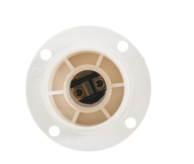 Casquillo E-14 LEXMAN blanco con soporte para pantalla