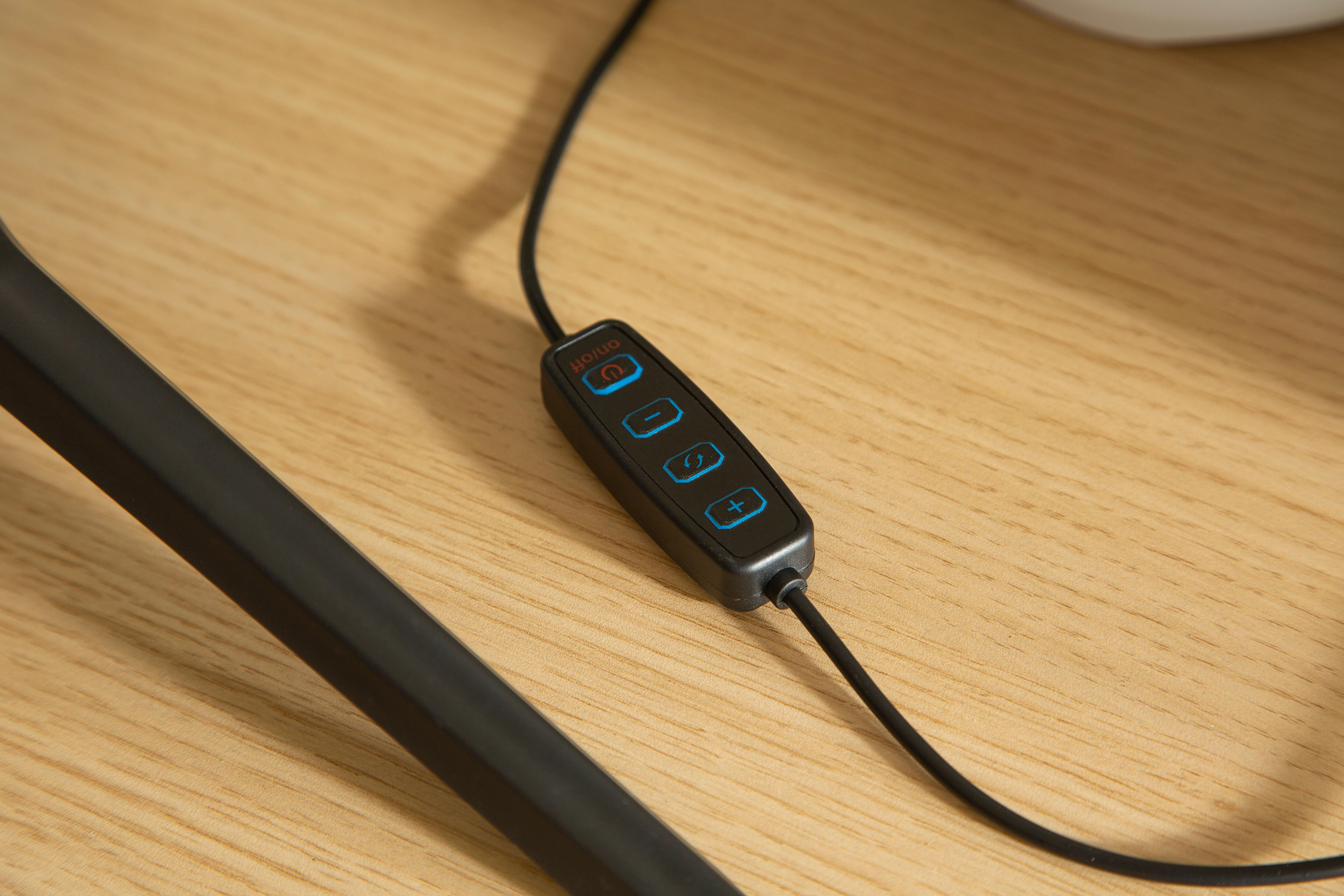 Lámpara de mesa LED con control de la intensidad de la luz Selfie KSIX con estructura negra pantalla blanca CCT 3000K-6500K alimentación a red - 6